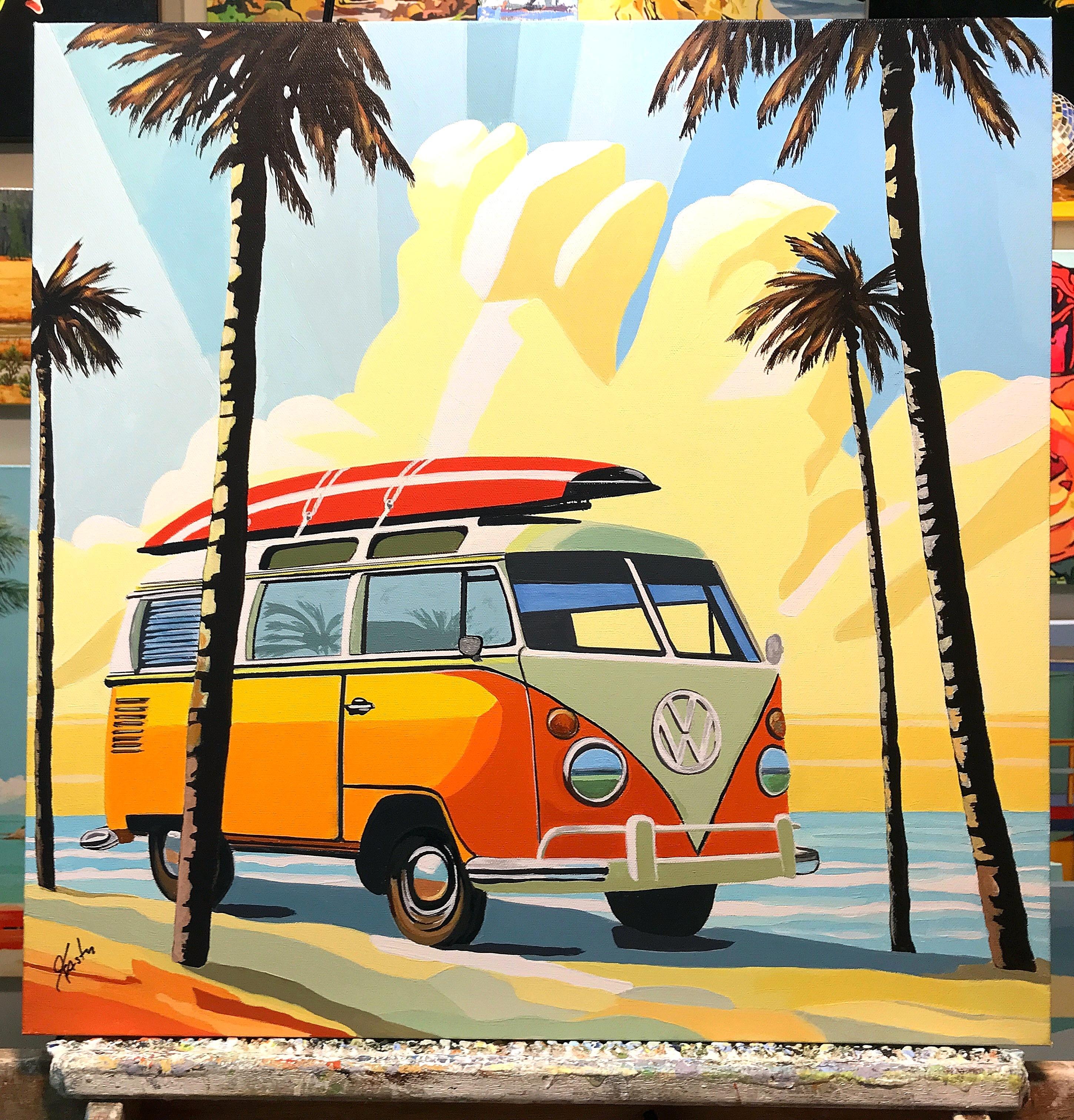 Trip à la route, peinture originale - Pop Art Painting par John Jaster