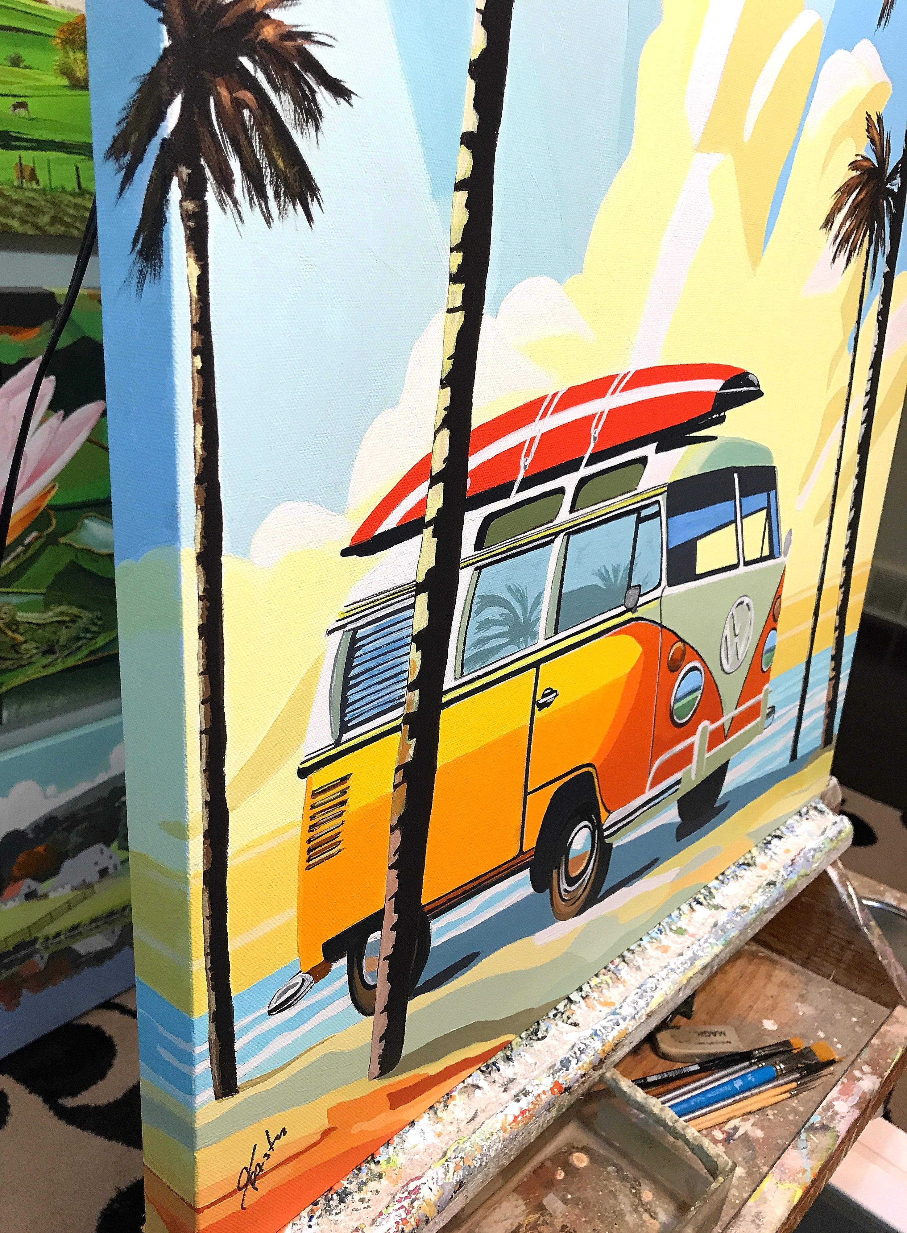 Trip à la route, peinture originale - Painting de John Jaster