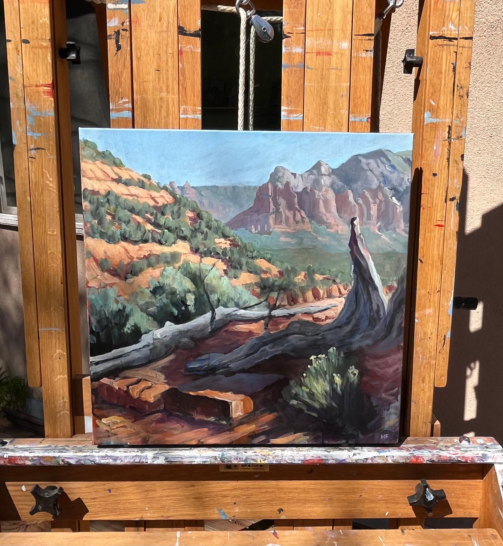 <p>Commenti dell'artista<br />Un sentiero vicino all'aeroporto di Sedona rivela suggestive formazioni di roccia rossa e mesas distanti. Alberi nodosi si disperdono lungo il sentiero, evocando un paesaggio desertico che sembra un fondale oceanico. La