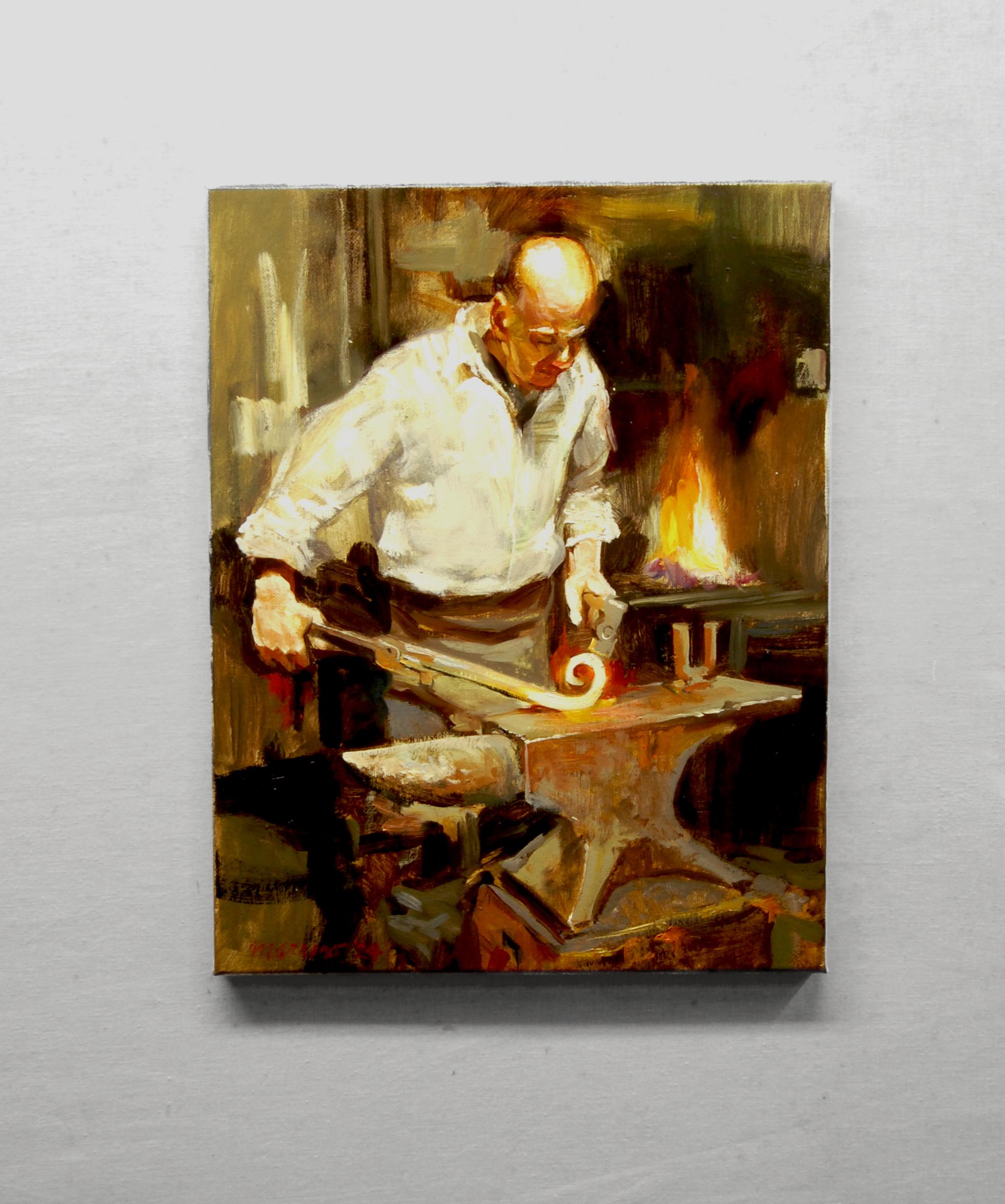 Arricciare il ferro da stiro, pittura ad olio - Painting Impressionismo di Onelio Marrero