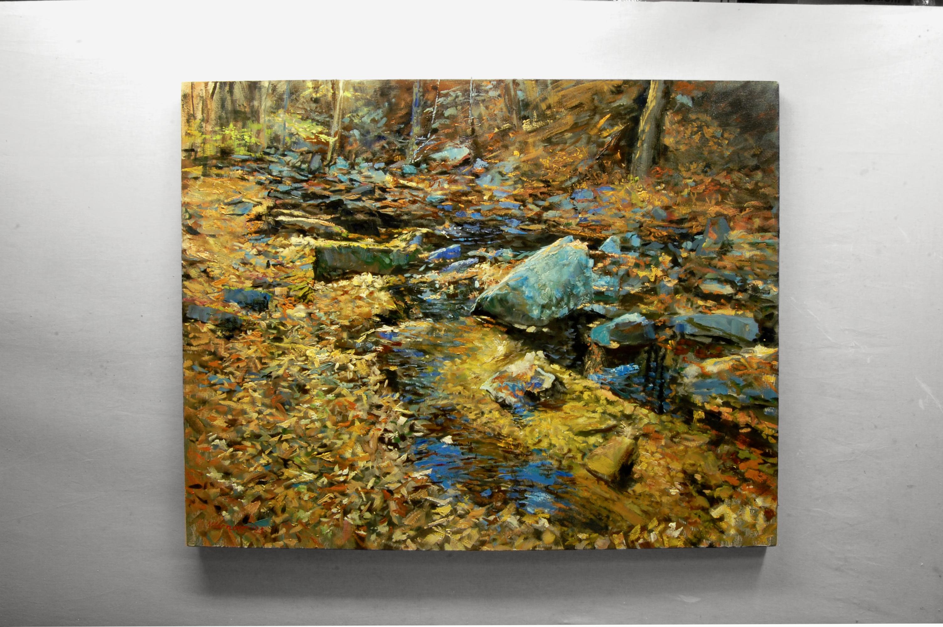 Cantos rodados en otoño, Pintura al óleo - Painting Impresionista de Onelio Marrero
