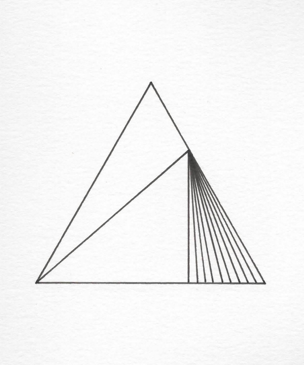 <p>Artist Comments<br />Thin black lines divide a triangle into segments. The minimalistic piece captures artist John Diehl's blend of geometric precision and freehand artistry, marked by simplicity and structural elegance. The artwork is part of