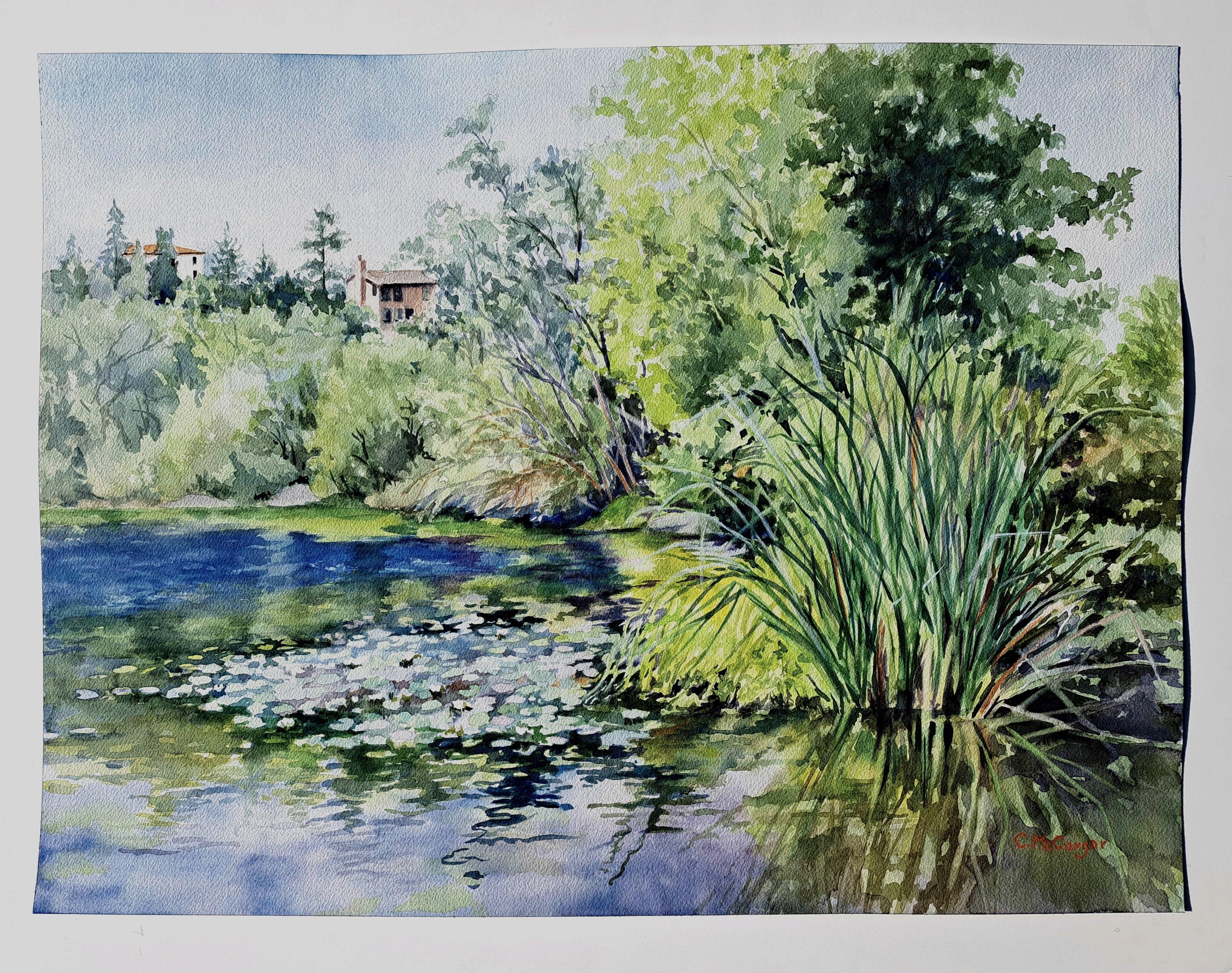 Aquarelle auf See Temescal, Originalgemälde (Impressionismus), Art, von Catherine McCargar