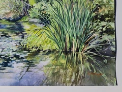 Waterlilies on Lake Temescal, Original Painting