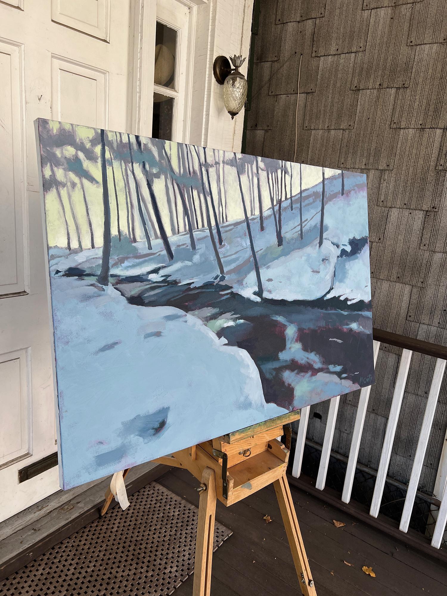 River d'hiver froid, peinture à l'huile - Painting de Brian McCarty