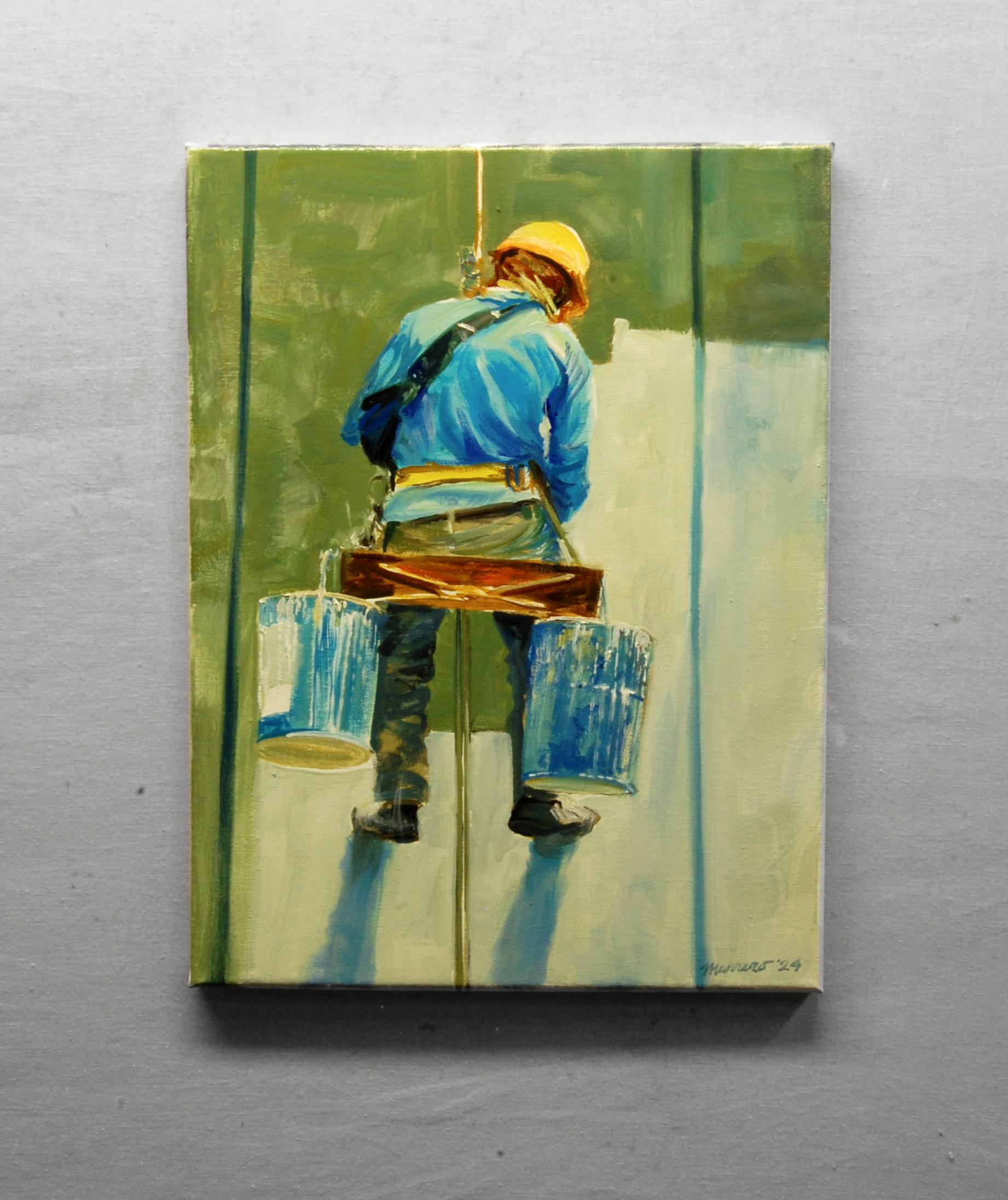 Alle prese con la lotta, Pittura a olio - Painting Impressionismo di Onelio Marrero