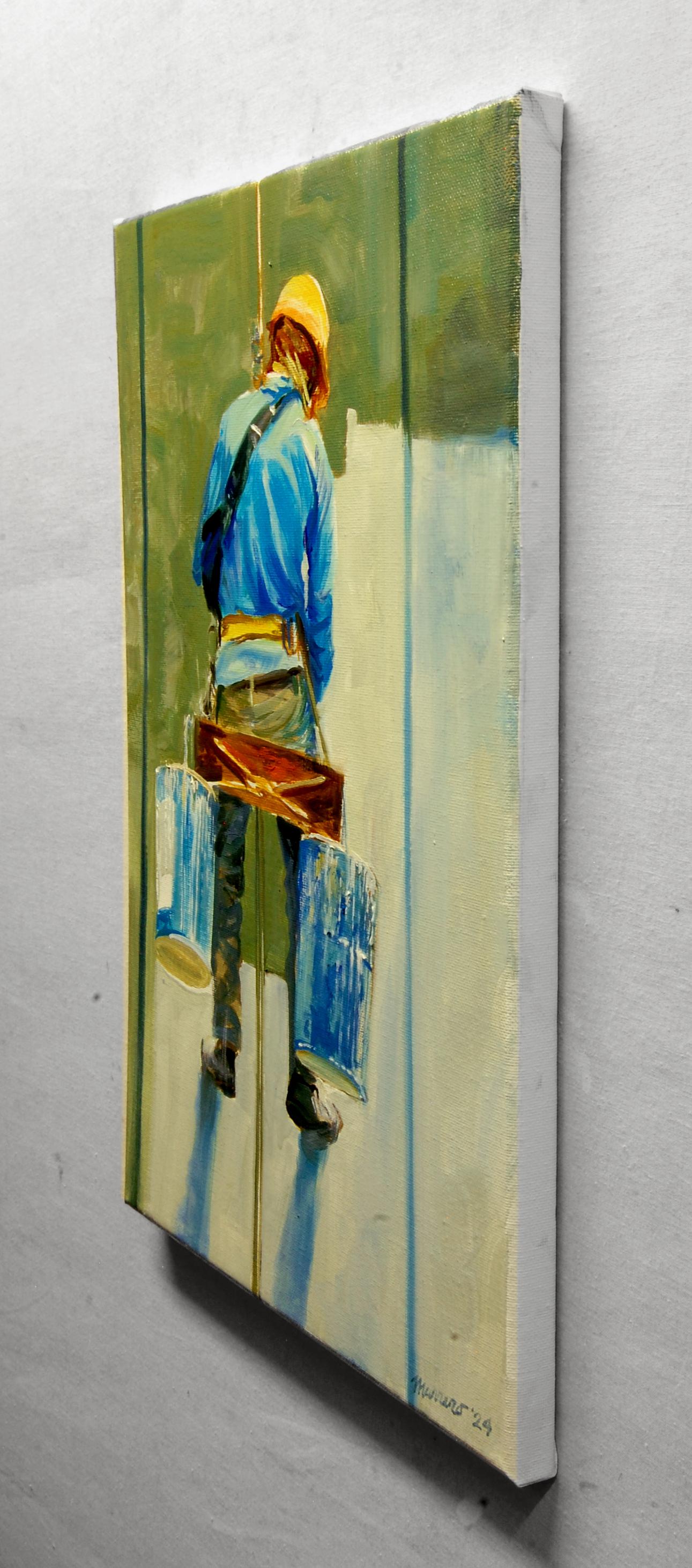 Alle prese con la lotta, Pittura a olio - Painting di Onelio Marrero