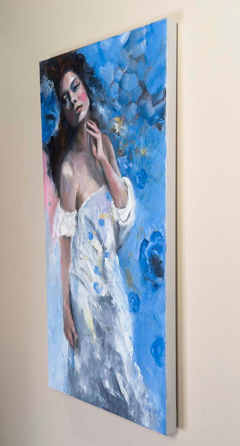 Mirage bleu, peinture à l'huile - Expressionniste Art par Gary Leonard