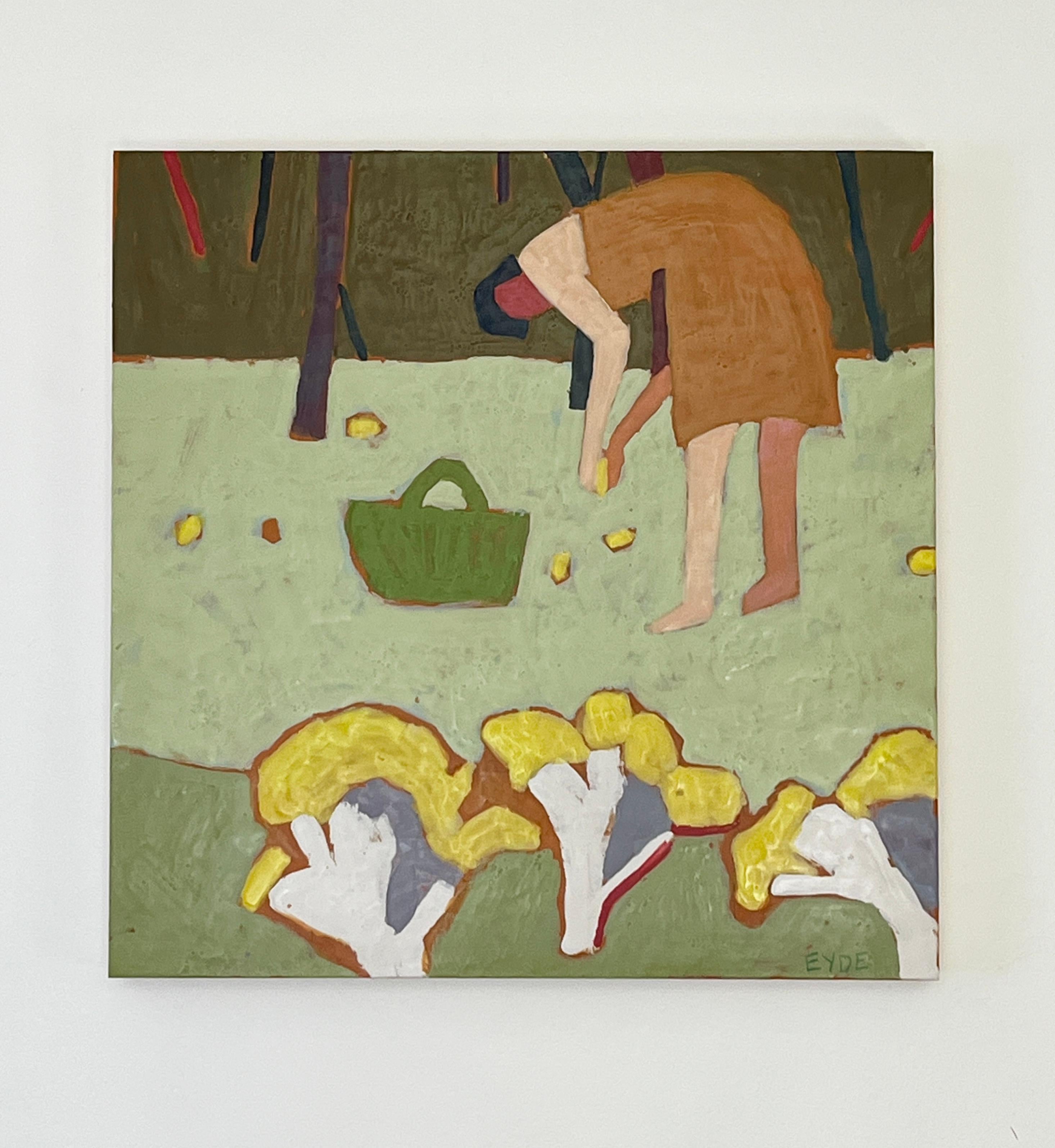 <p>Artist Comments<br />The scene depicts a figure foraging, capturing the quiet, often overlooked moments that bring peace and joy. In this encaustic piece, artist Deborah Eyde emphasizes the connection between people and the natural world through