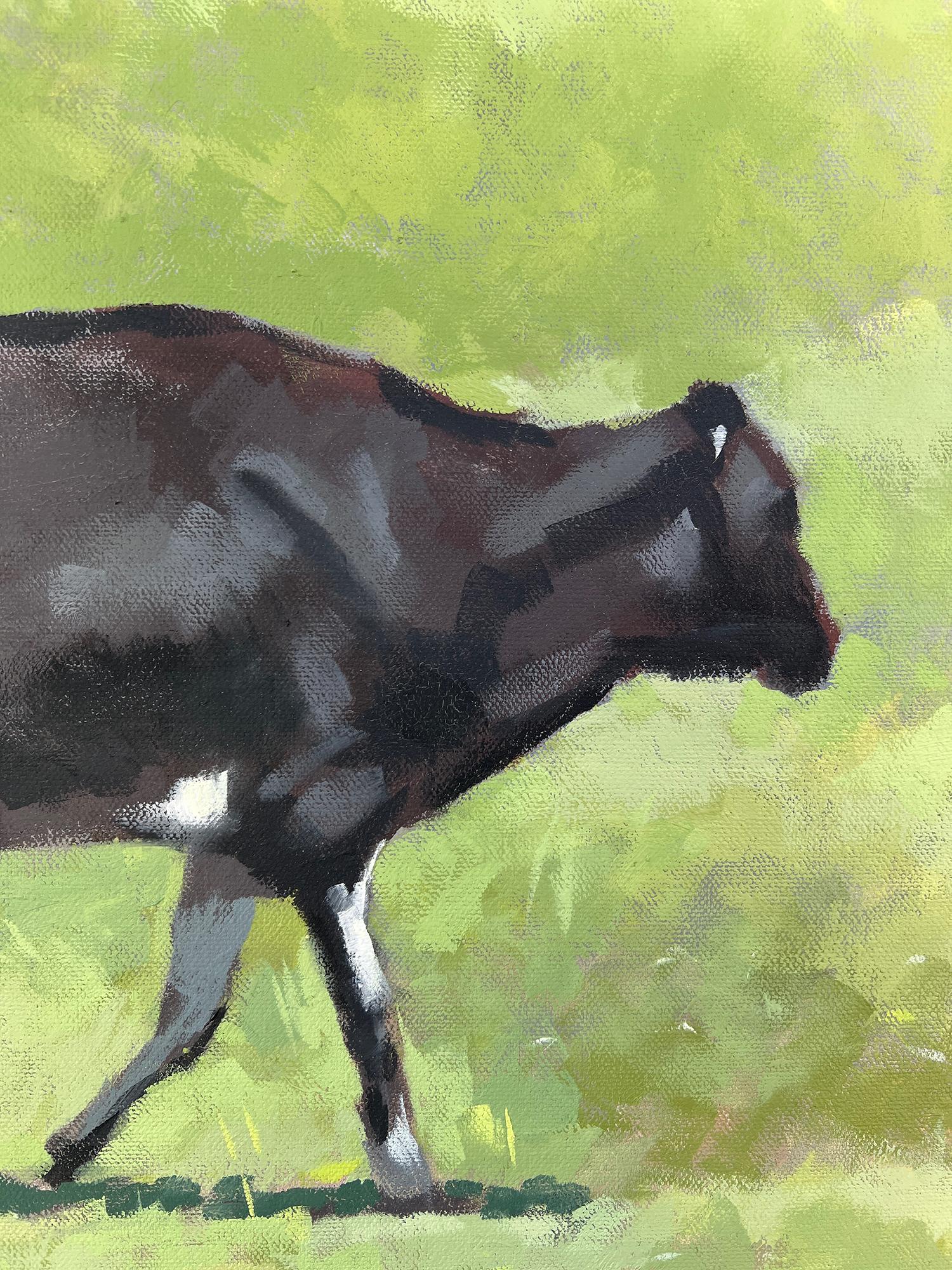 Heading Home Now, peinture à l'huile - Gris Animal Painting par Brian McCarty