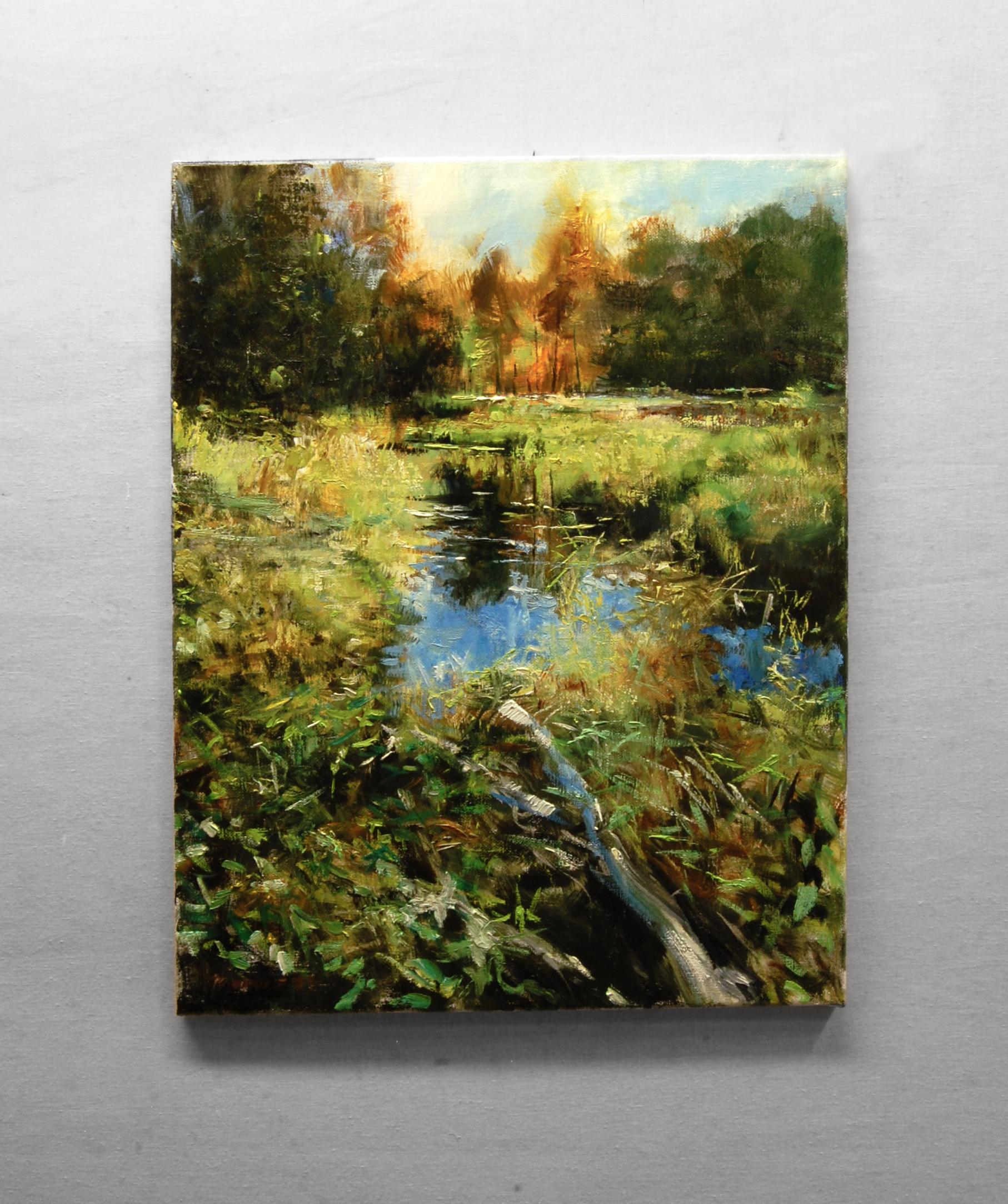 <p>Commentaires de l'artiste<br />L'artiste Onelio Marrero a peint cette scène d'automne d'un ruisseau près de sa maison au petit matin d'octobre. Le travail au pinceau est vigoureux et riche en texture, et il capture la lumière avec une sensibilité