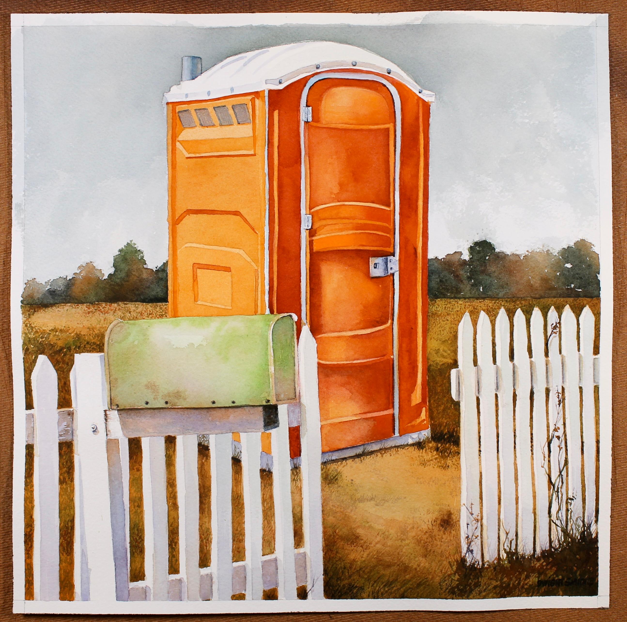 La maison d'un homme est son château, peinture originale - Surréalisme Art par Dwight Smith
