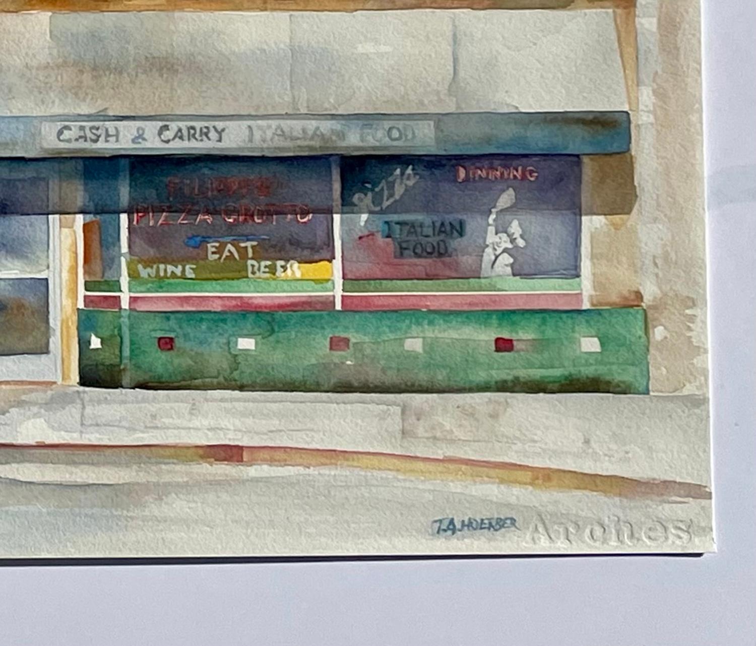 Pizza Grotto, Originalgemälde (Impressionismus), Art, von Thomas Hoerber