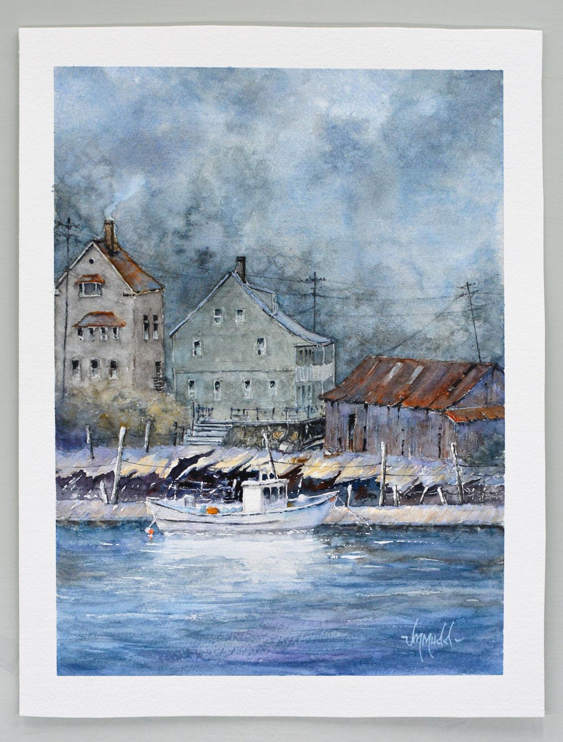 Costa de Gloucester, Pintura original - Art Impresionista de Judy Mudd