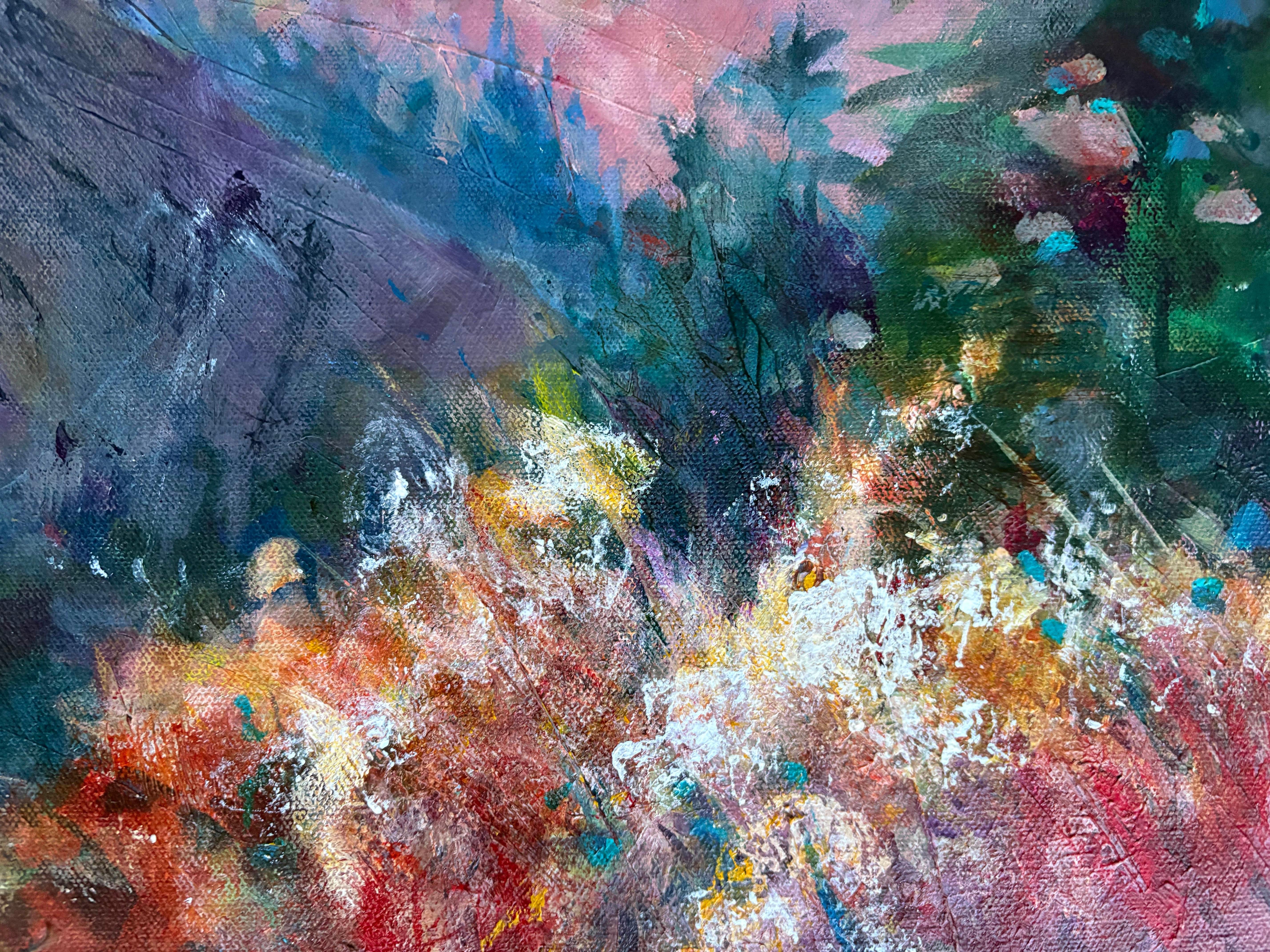 Secretos en las montañas, Pintura original - Landscape Painting Púrpura de Melissa Gannon