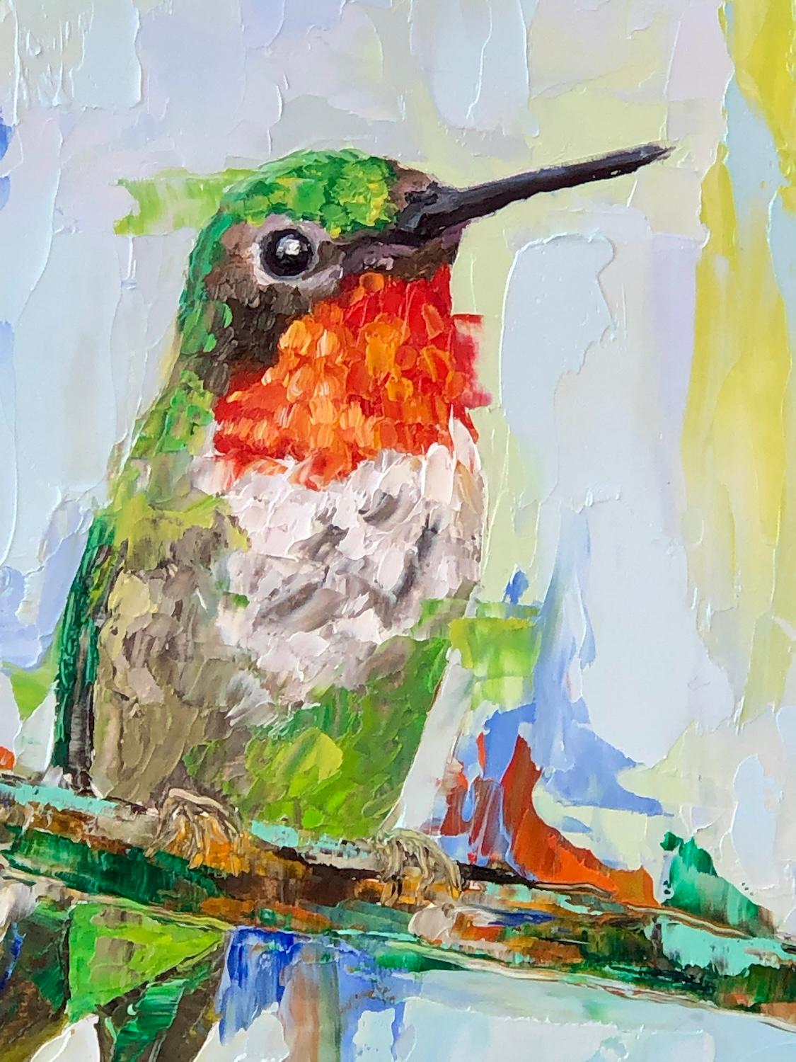 Peinture à l'huile - Gris Animal Painting par Karen Barton