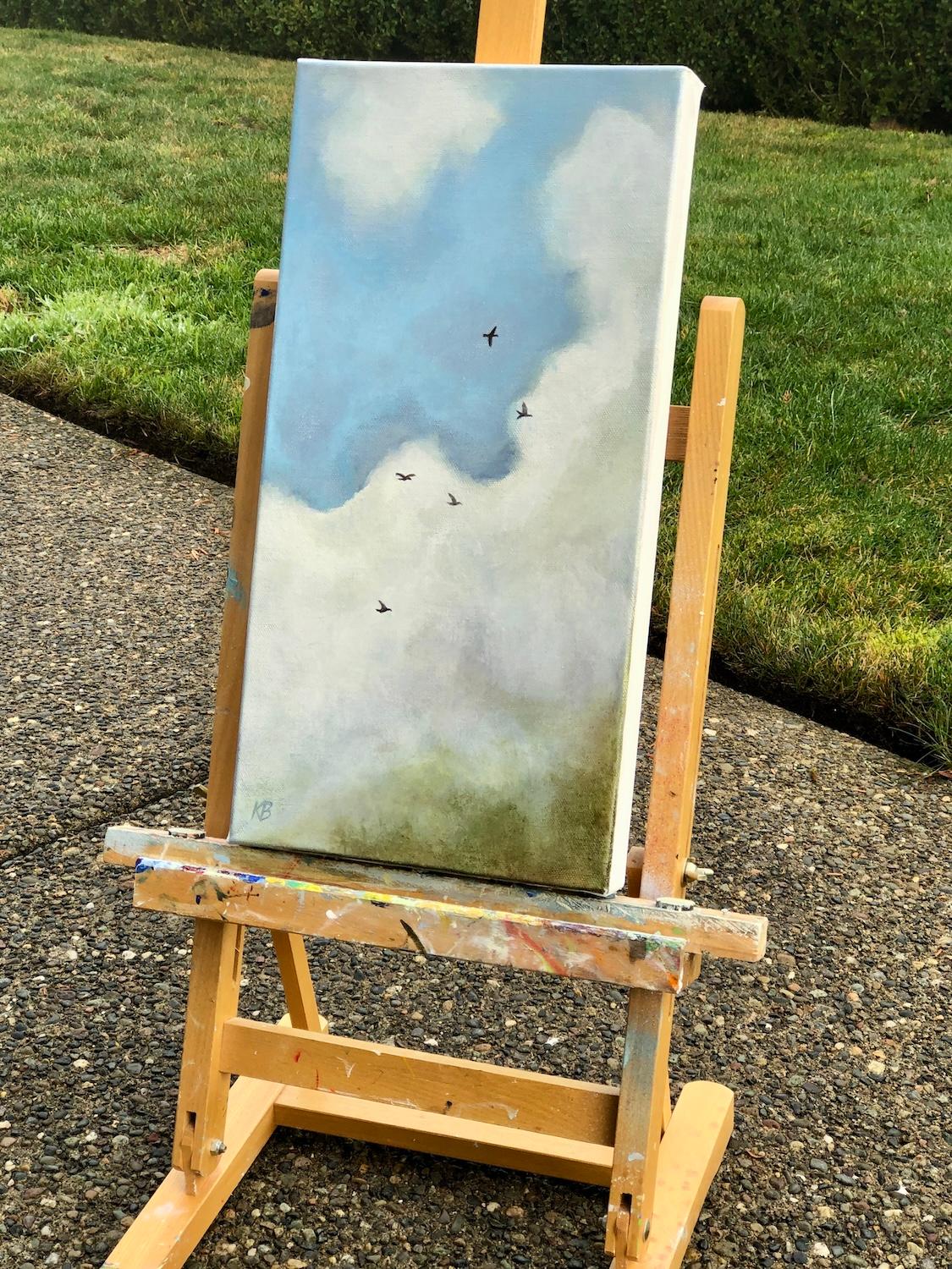 Passing By, peinture originale - Impressionnisme Art par Karen Barton