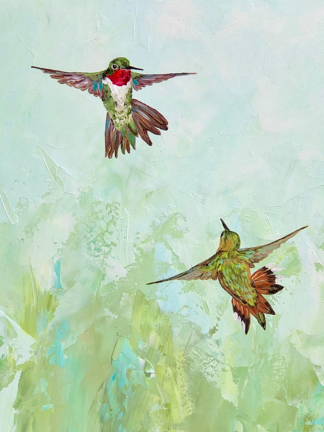 Ciao, dipinto originale - Animal Painting Verde di Karen Barton