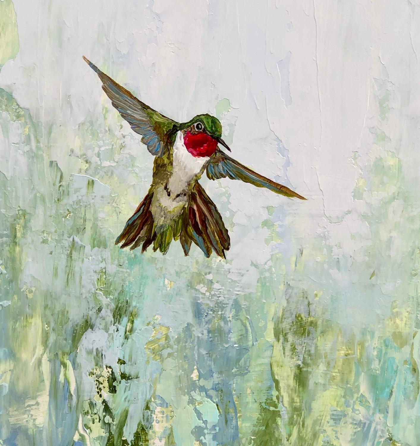 A New Dawn, peinture originale - Gris Animal Painting par Karen Barton