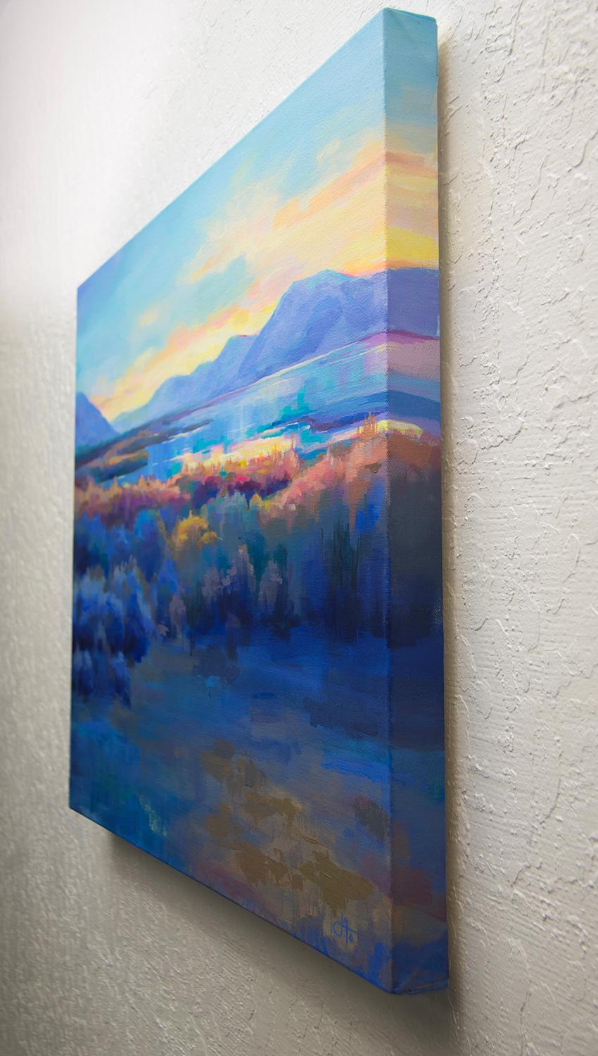 The Last Light on the Marsh, peinture originale - Painting de Jinny Tomozy