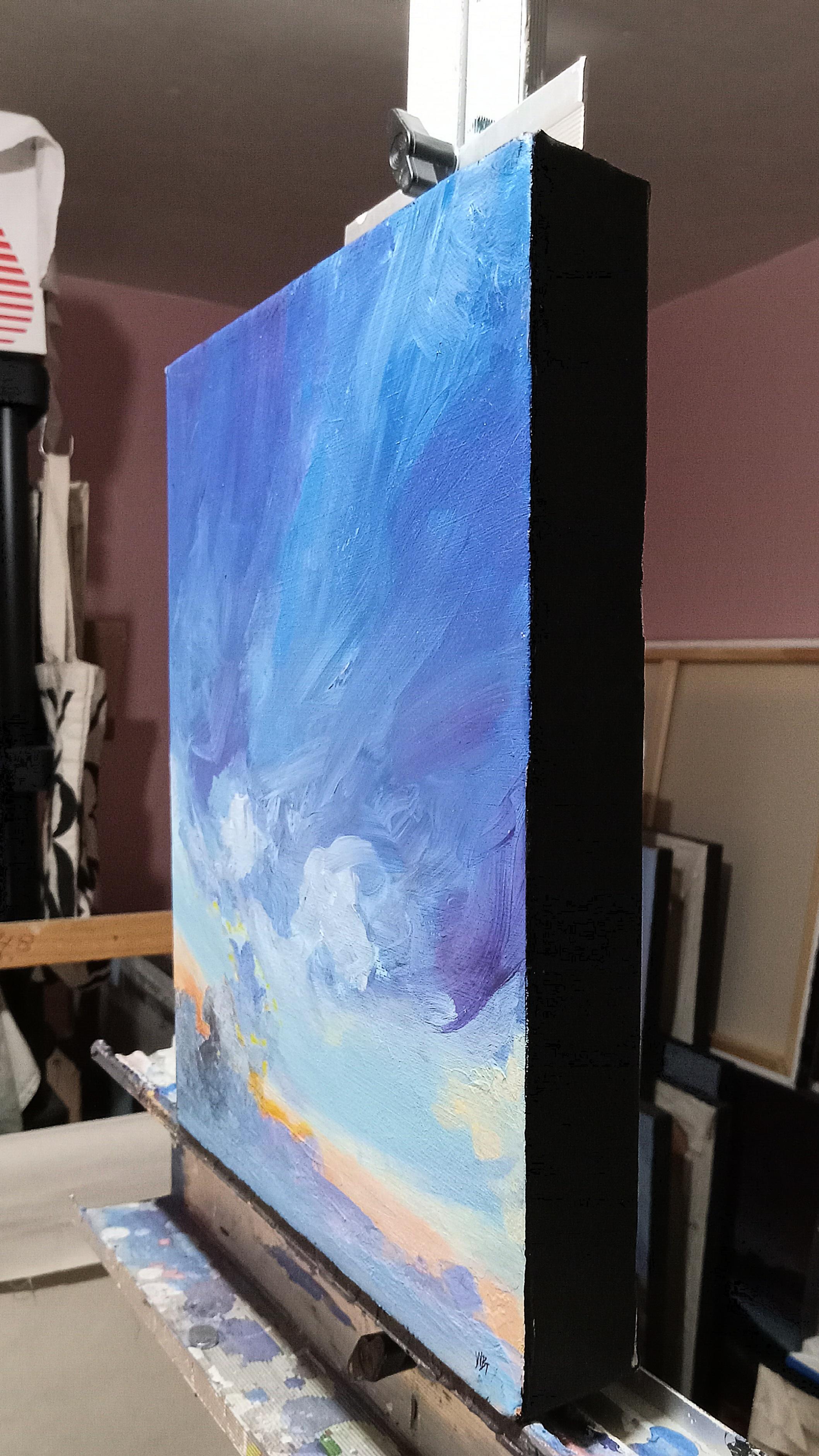 Wind bleu, peinture originale - Painting de Benjamin  Thomas
