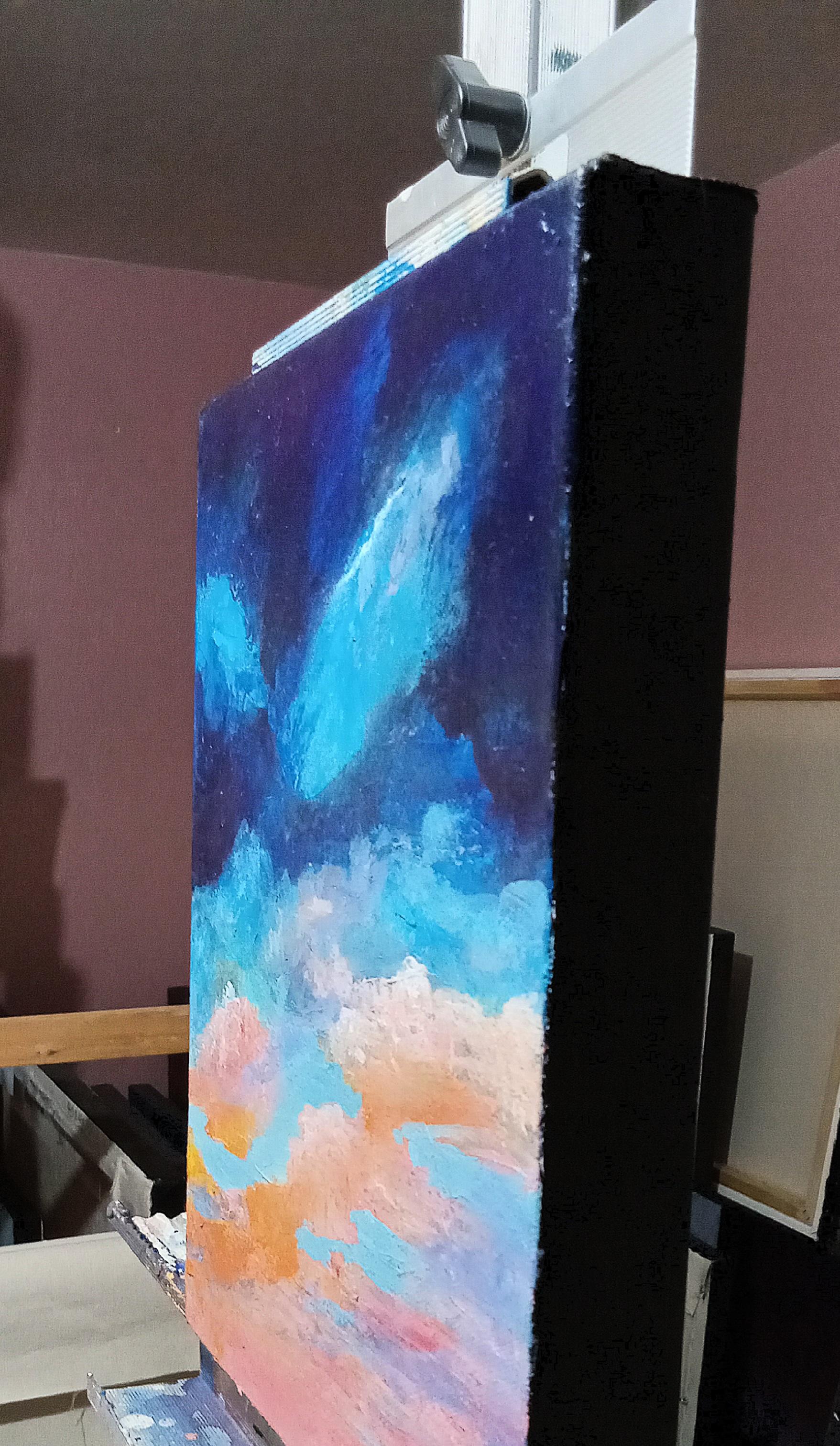 Dreamsicle Sky, Originalgemälde – Painting von Benjamin  Thomas