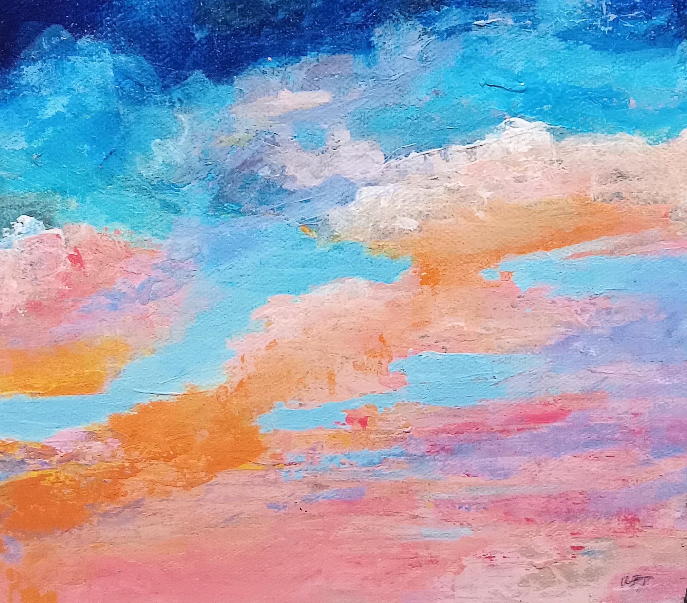 Dreamsicle Sky, Originalgemälde (Blau), Landscape Painting, von Benjamin  Thomas