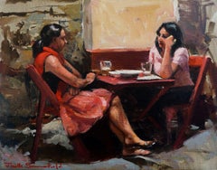 Notte di tapas a Siviglia III, Pittura a olio