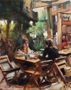 Noche de tapas en Sevilla II, Pintura al óleo