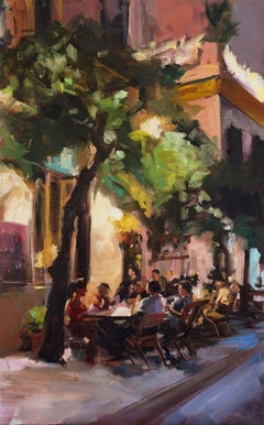 Tapas Night in Seville, Oil Painting