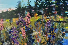 Lilas et pins, peinture originale
