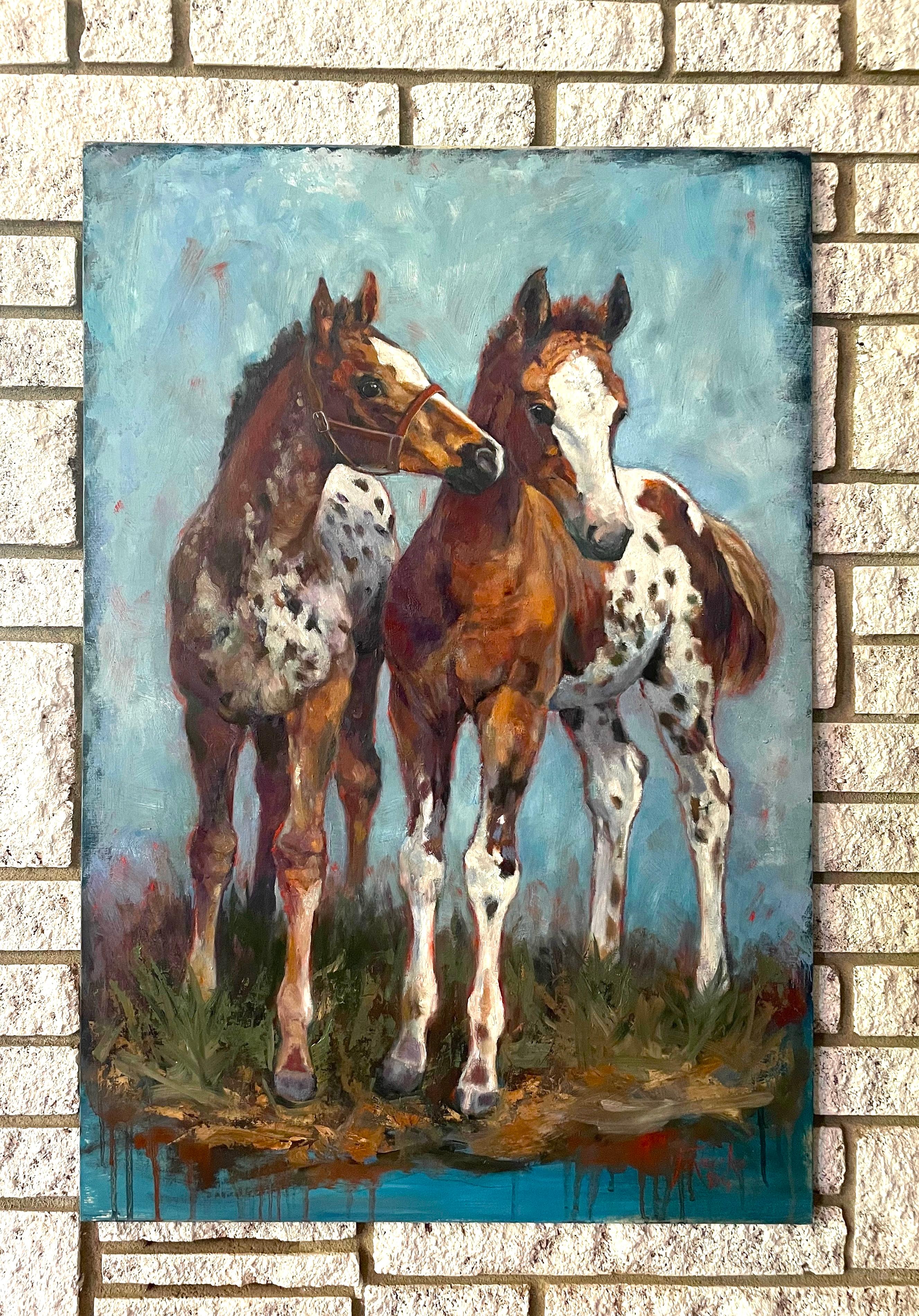 Two's Company, Pittura a olio - Painting Impressionismo di Jan Fontecchio Perley