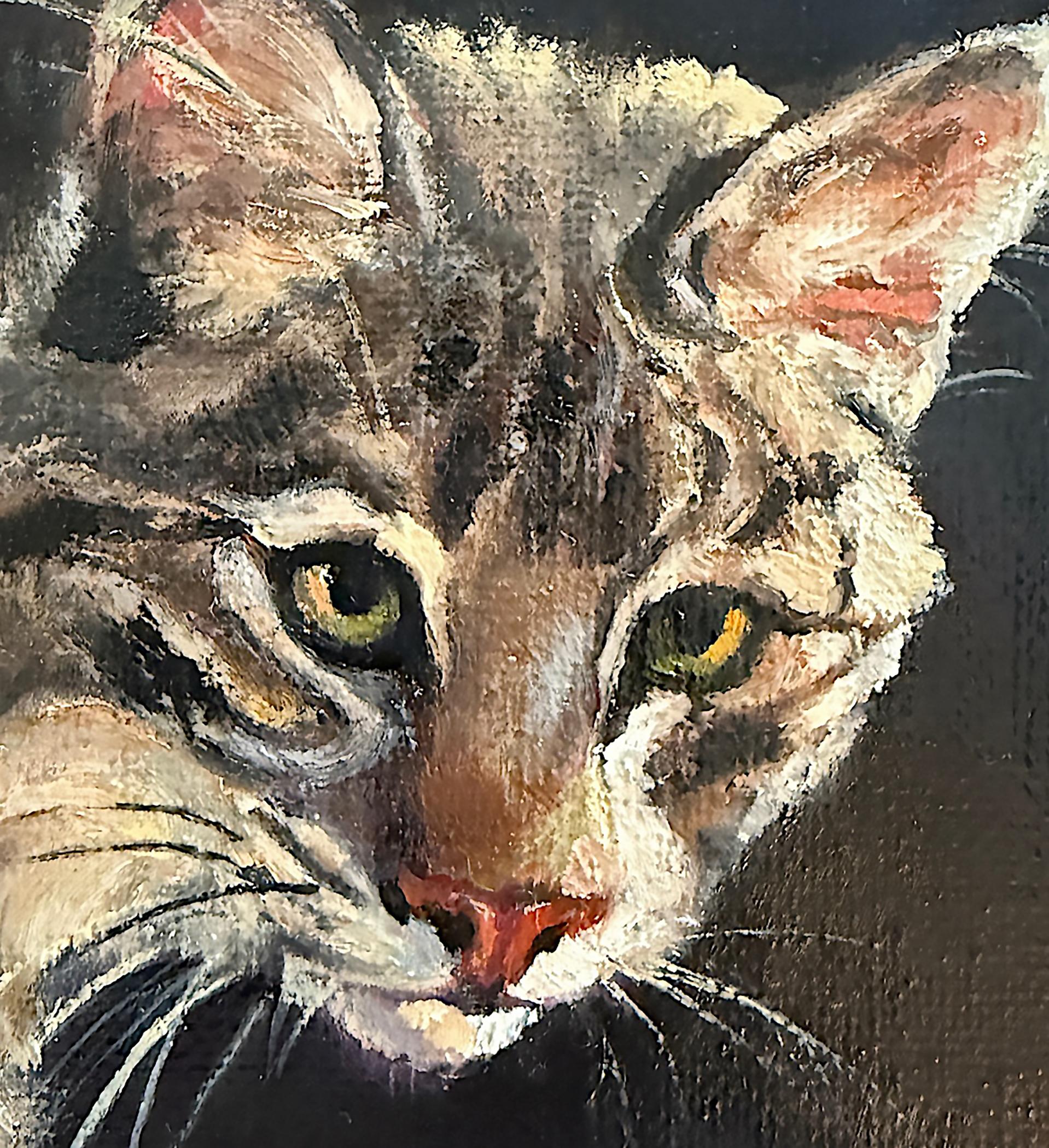 Grotta di Toquima, Pittura a olio - Animal Painting Nero di Jan Fontecchio Perley