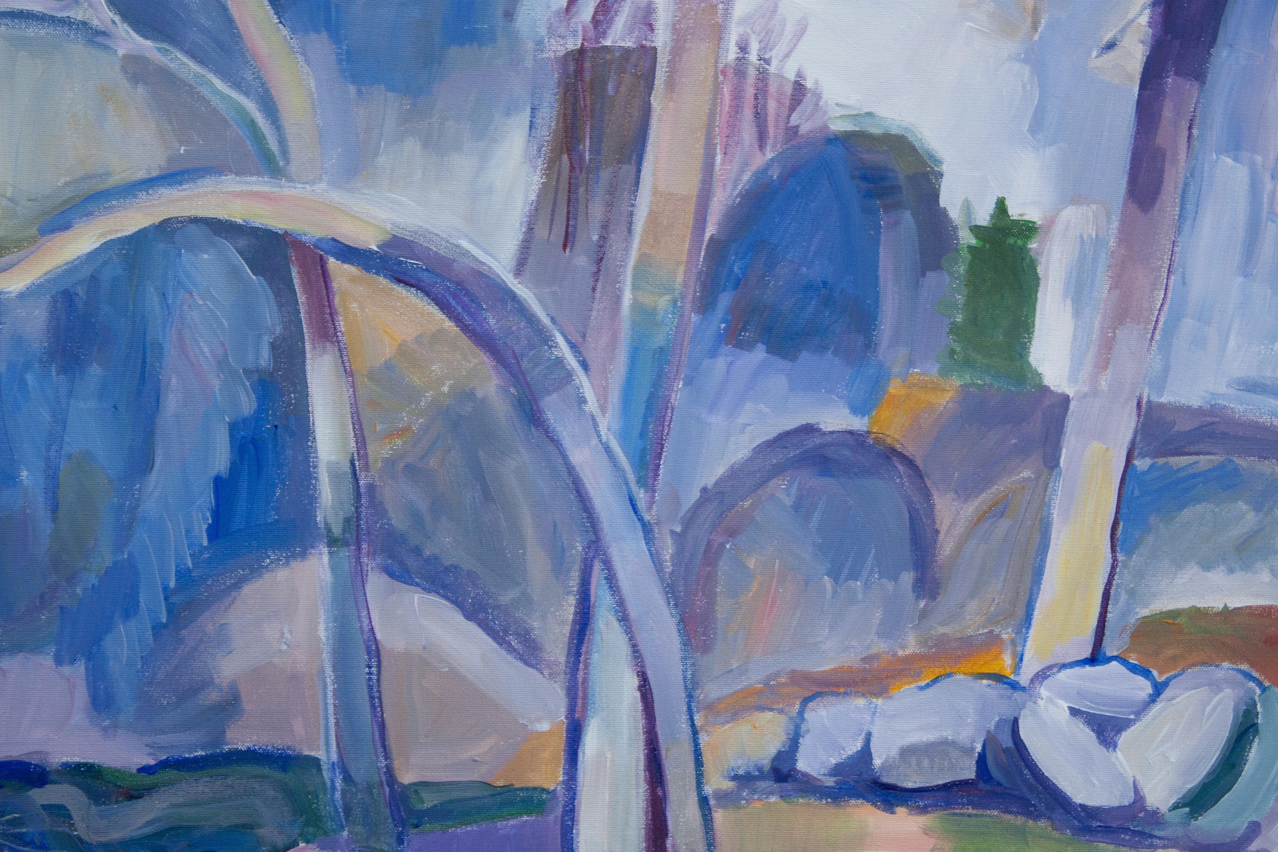 Sfumature d'inverno, dipinto originale - Landscape Painting Viola di Robert Hofherr