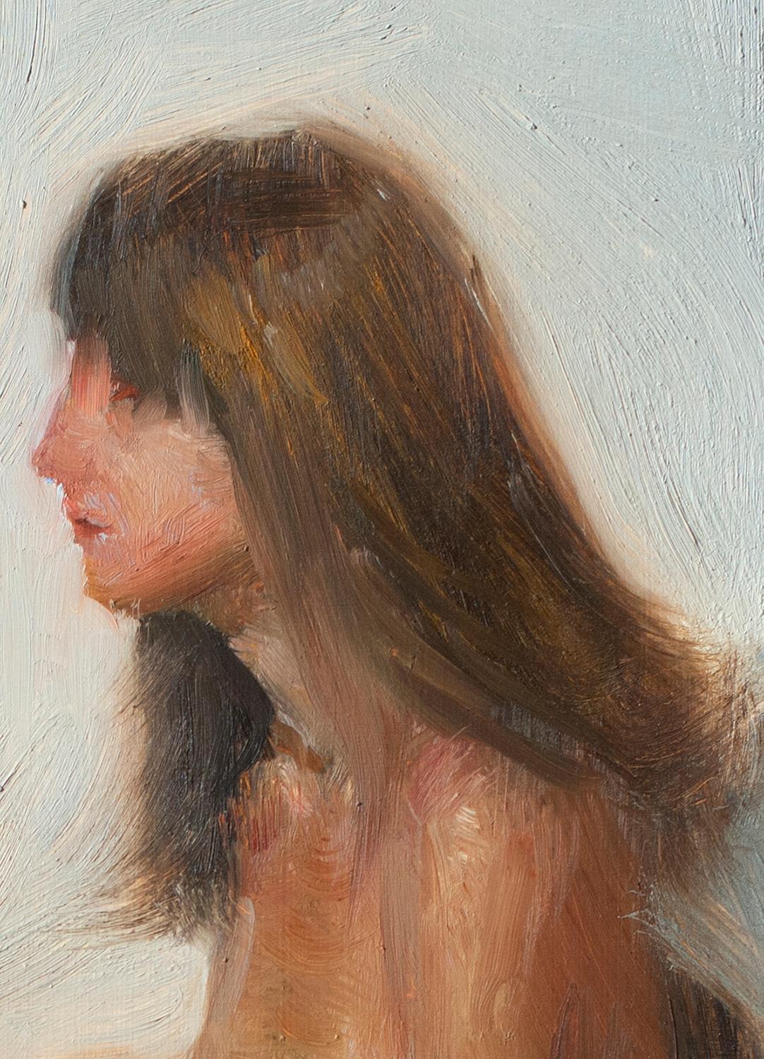 Lierre, peinture à l'huile - Noir Nude Painting par McGarren Flack