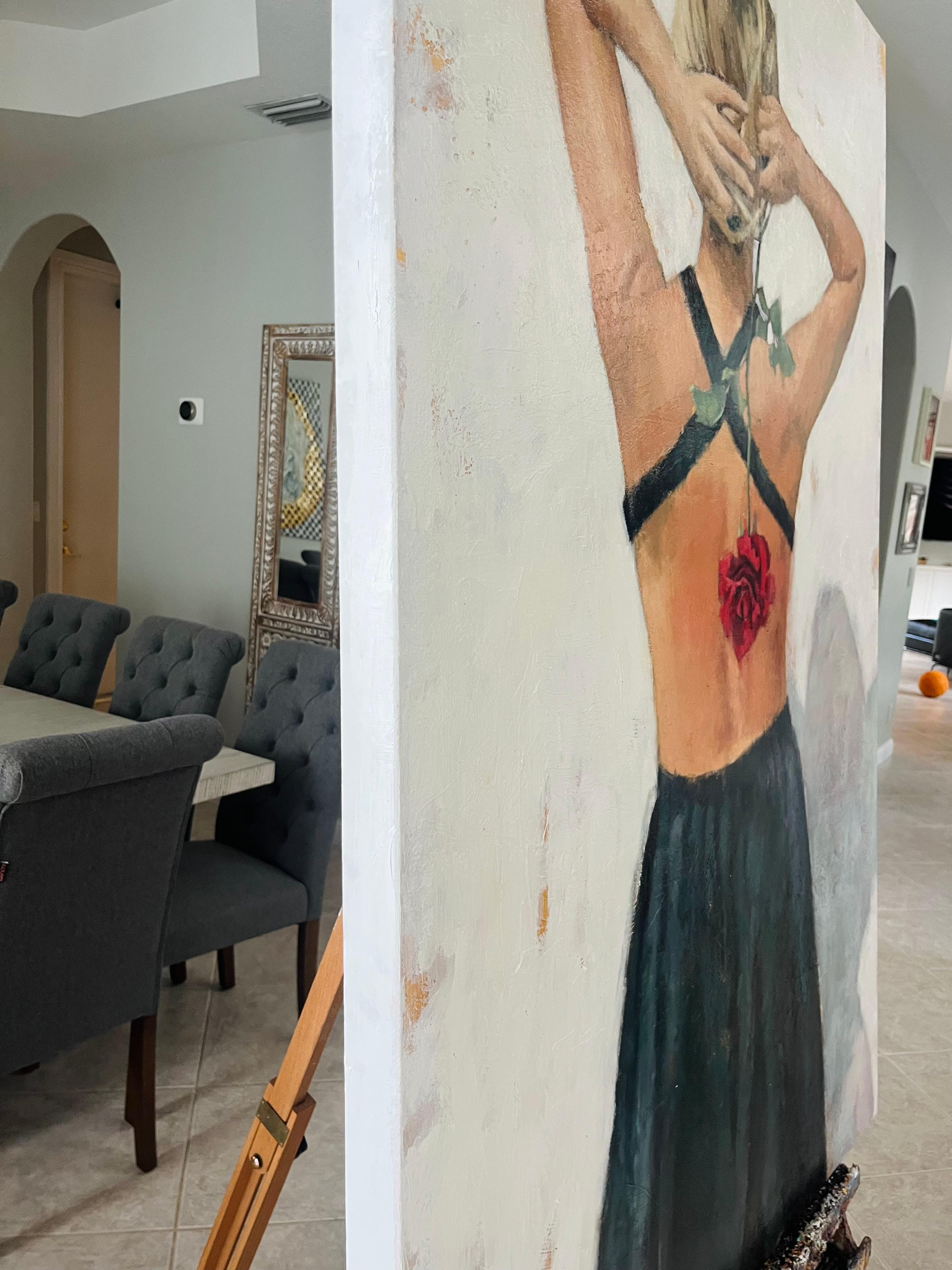 Il custode delle rose, dipinto originale - Painting di Nava Lundy