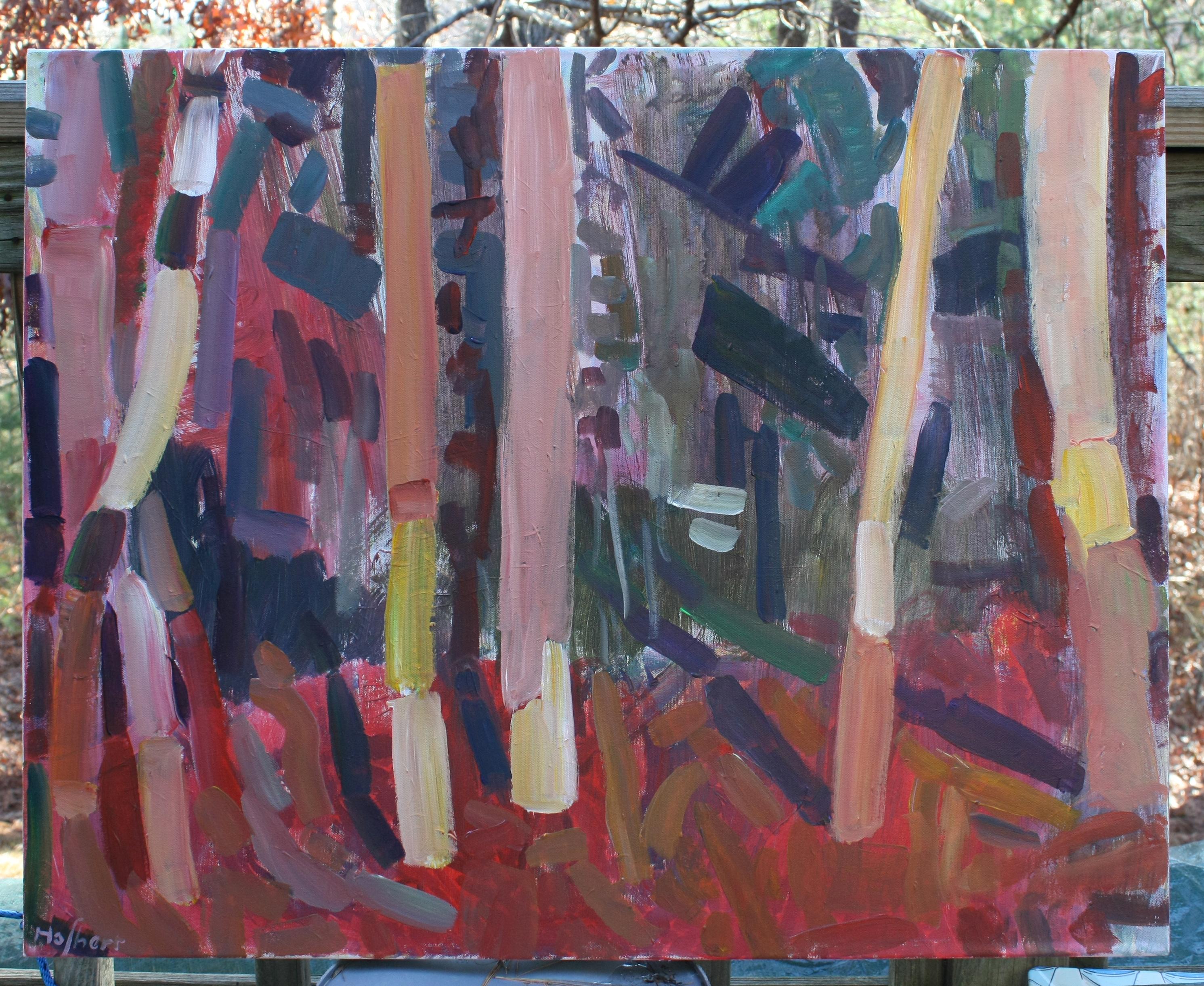 Wood, Pittura originale - Painting Espressionista di Robert Hofherr