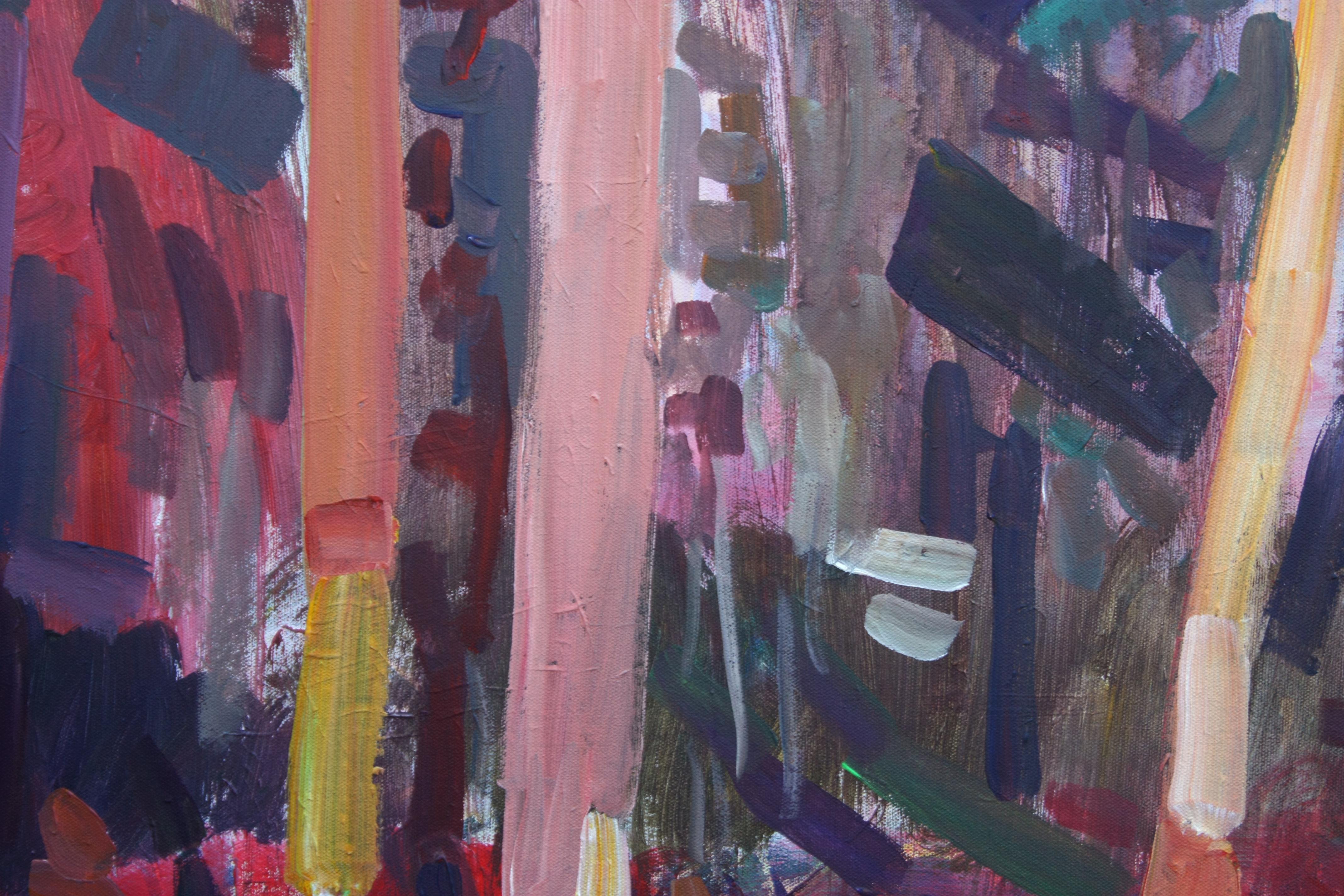 Wood, Pittura originale - Landscape Painting Grigio di Robert Hofherr
