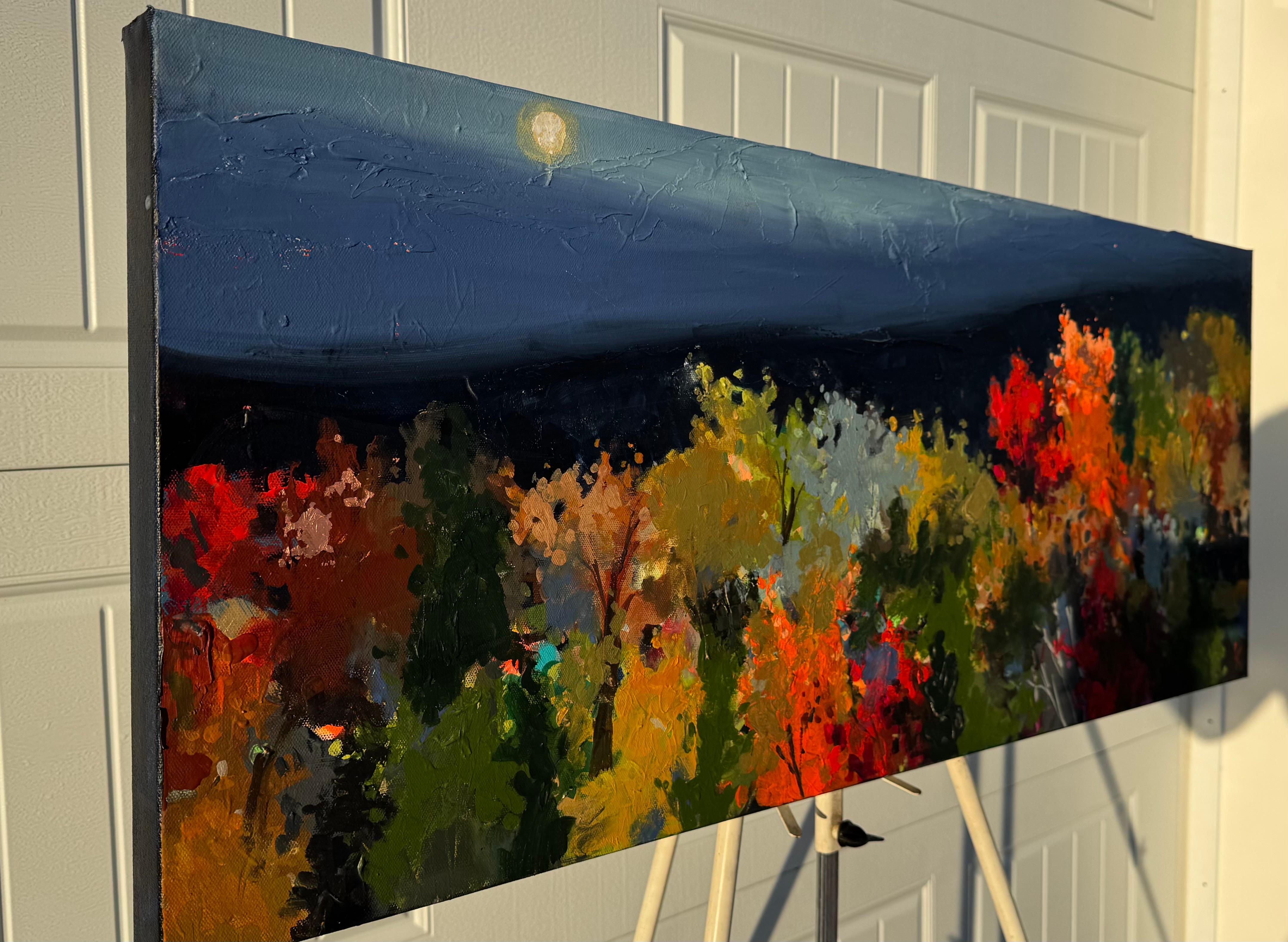 Per amore della luna, dipinto originale - Art Impressionismo di Rebecca Klementovich