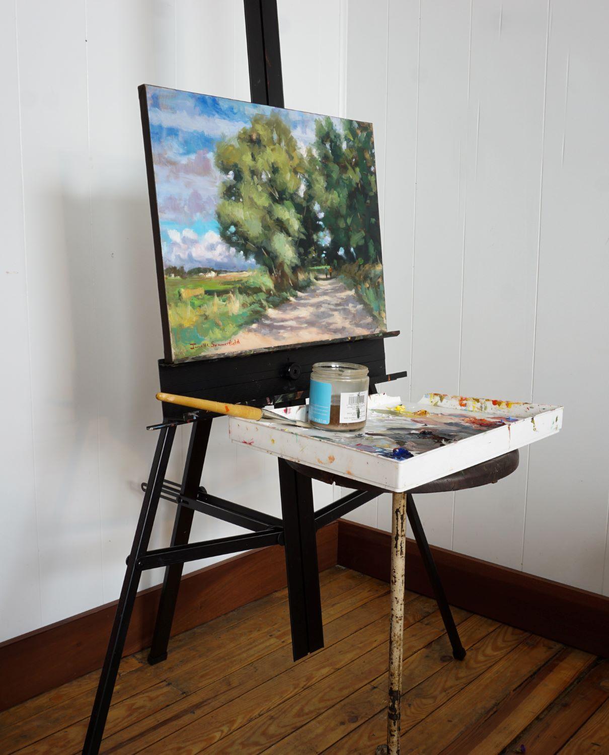 The Way to Fromista, Ölgemälde (Impressionismus), Painting, von Jonelle Summerfield