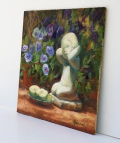 Garden Cherub, Oil Painting