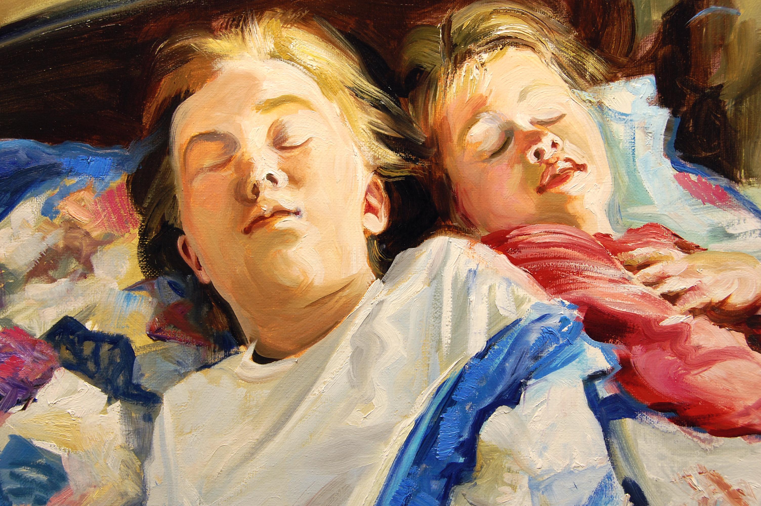 Chuchoteurs, peinture à l'huile en vente 1
