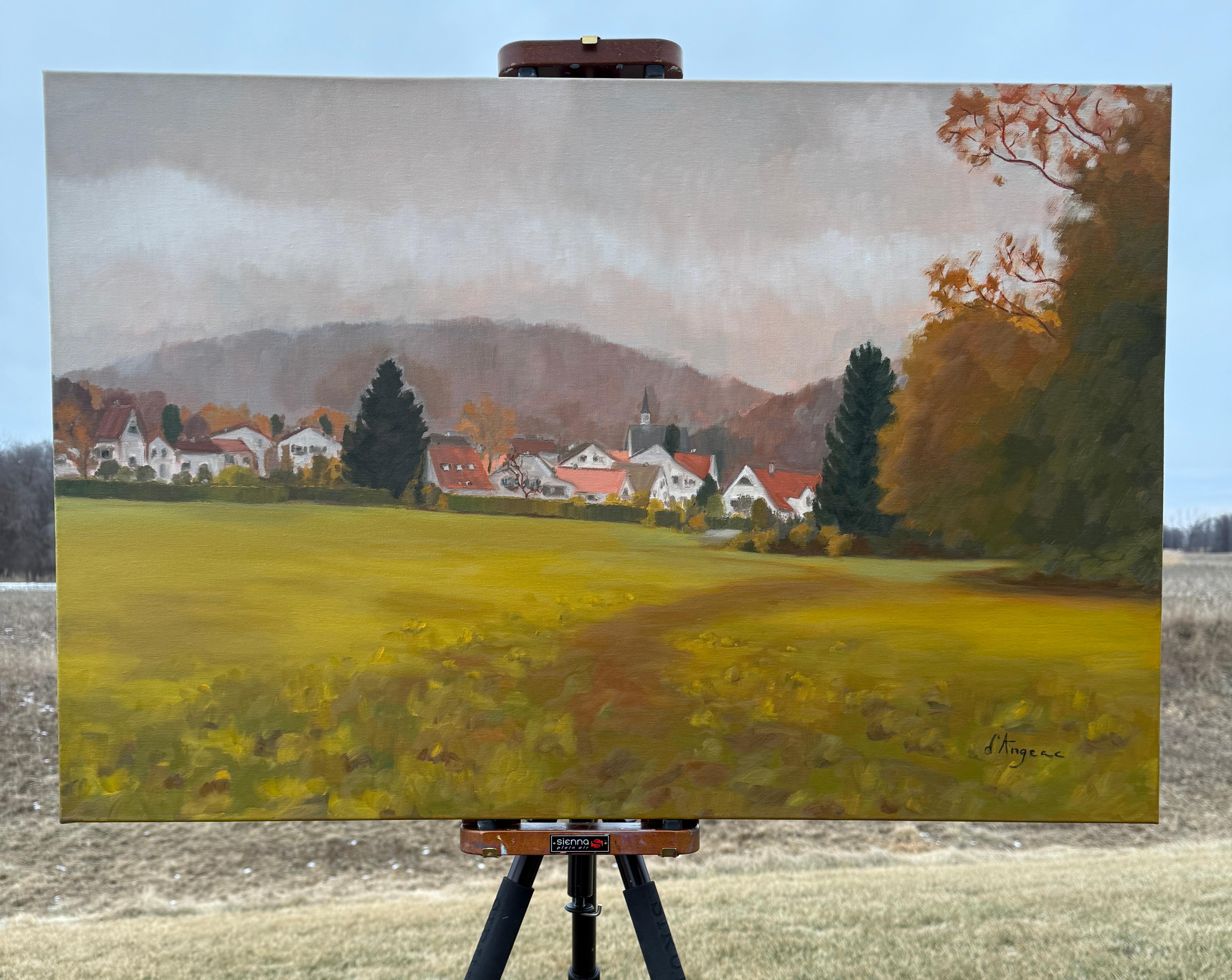 <p>Artist Comments<br />Artist Karen dâ€™Angeac Mihm lived in Germany with her family for a few years. She loved painting the villages they would visit. This particular scene was in the north of Frankfurt, where she had many walks with her family