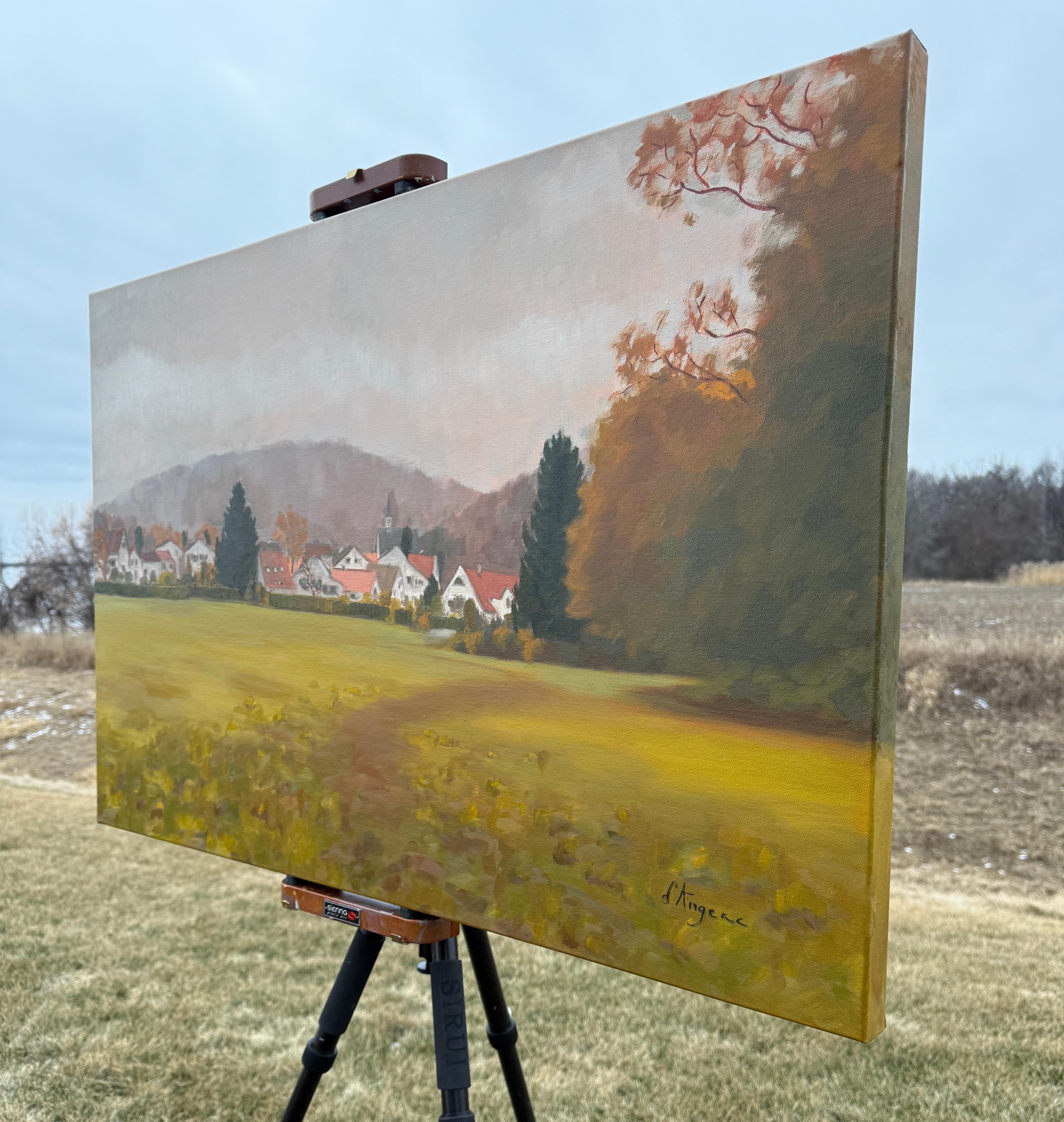 A German Village, Oil Painting - Impressionist Art by Karen d’Angeac Mihm