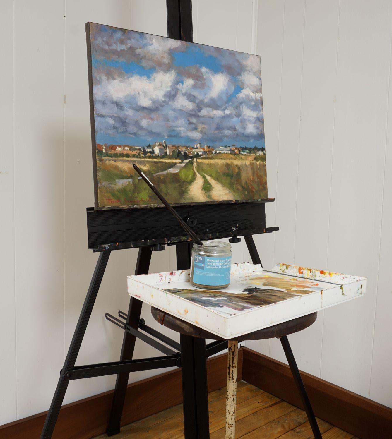 The Road to Carrion de Los Condes, peinture à l'huile - Impressionnisme Painting par Jonelle Summerfield