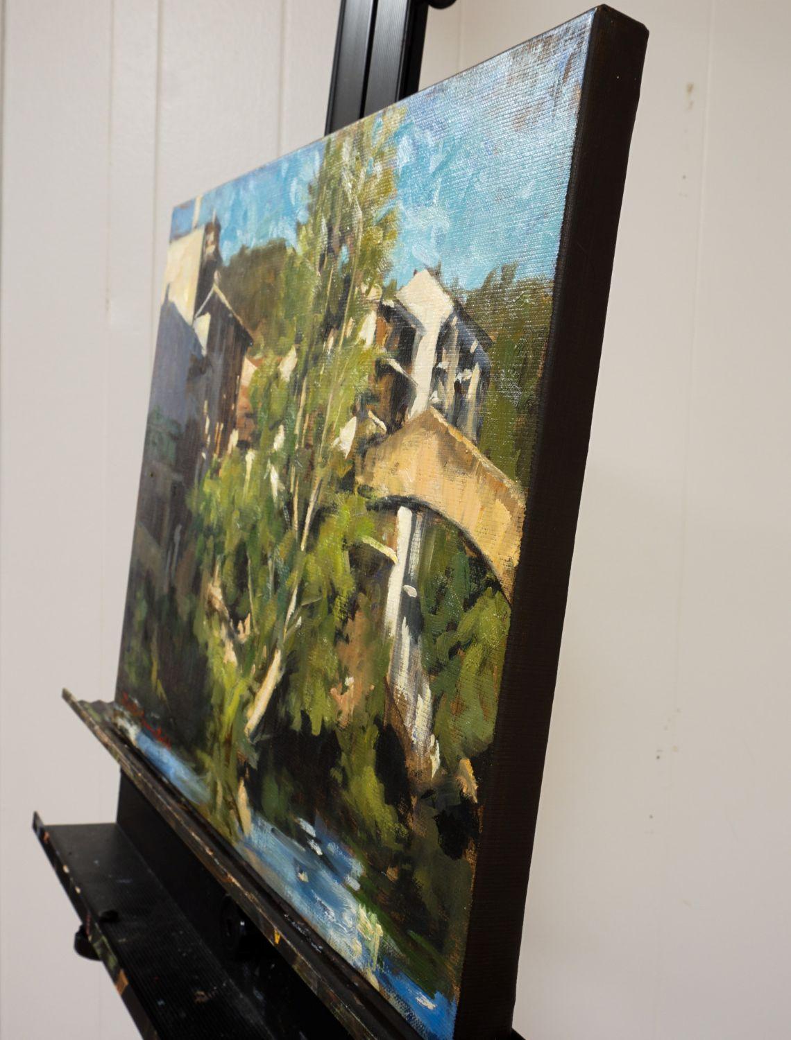 A lo largo del río en Estella, España, Pintura al óleo - Painting de Jonelle Summerfield
