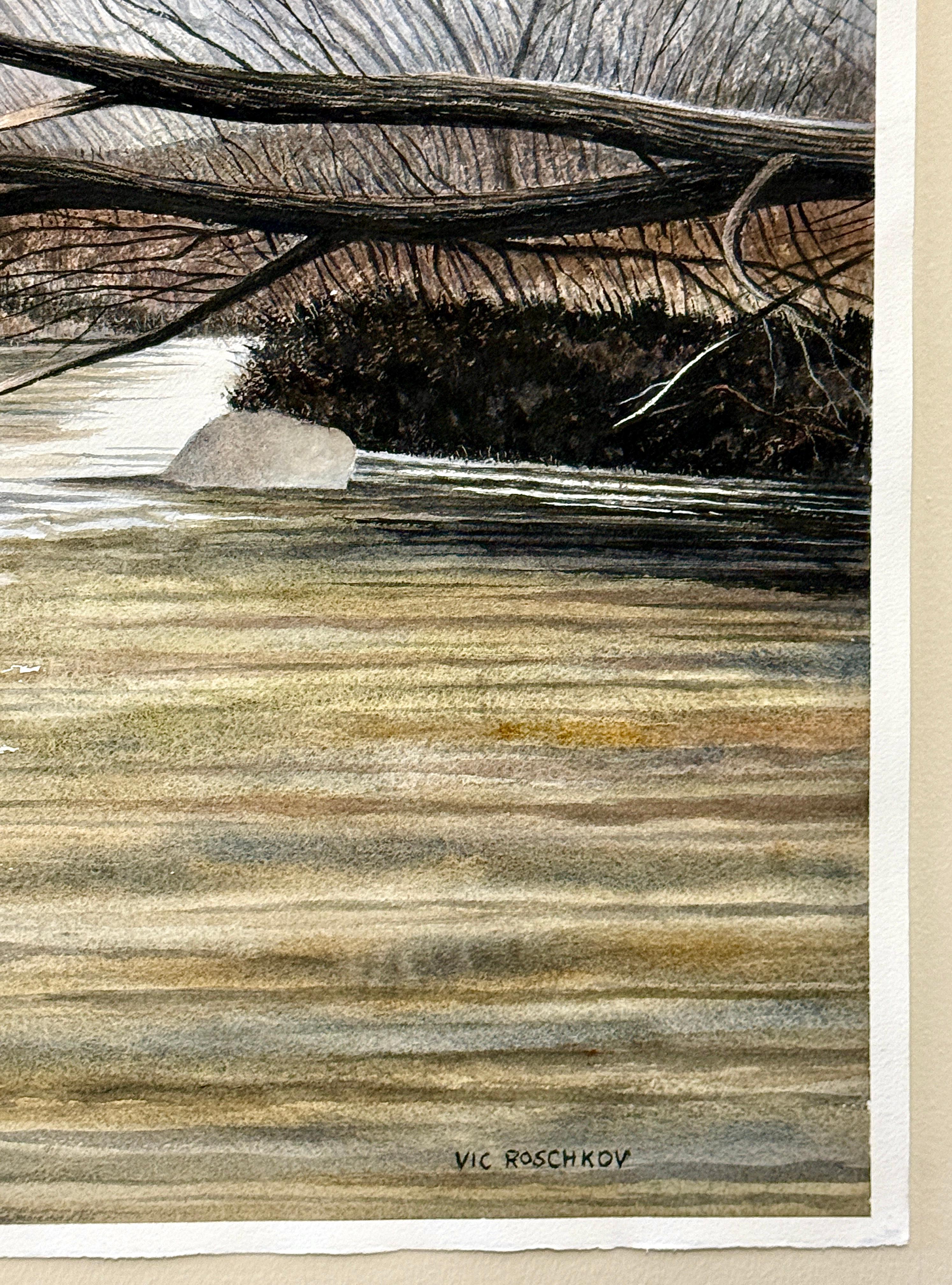 Natures Bridge, Originalgemälde (Realismus), Art, von Vic Roschkov