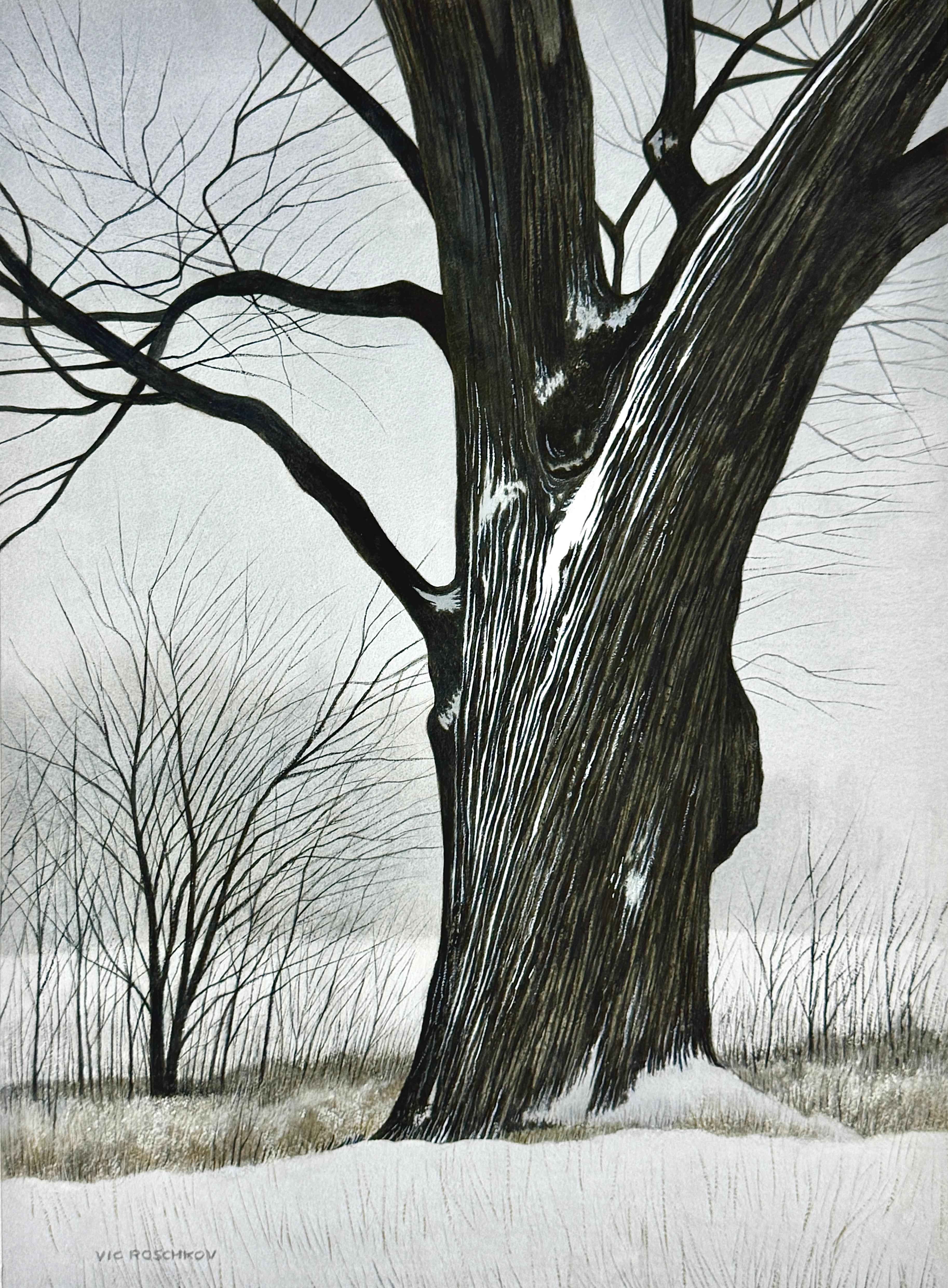 Edge of Winter, Originalgemälde – Art von Vic Roschkov