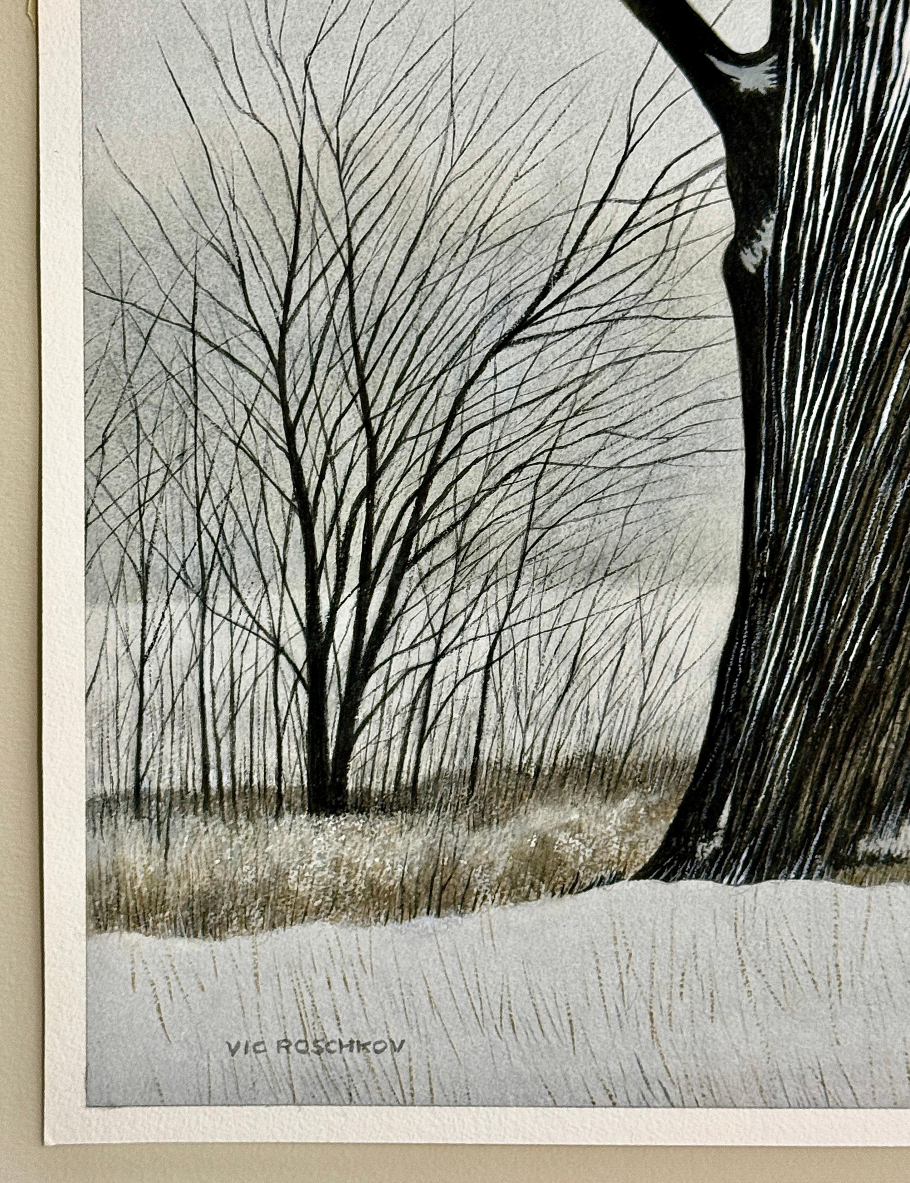 Edge of Winter, Originalgemälde (Realismus), Art, von Vic Roschkov