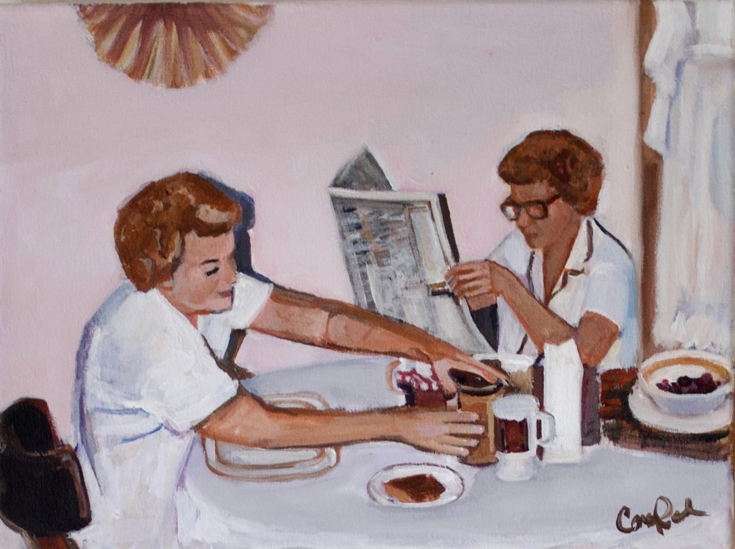 La hora del desayuno, Pintura original